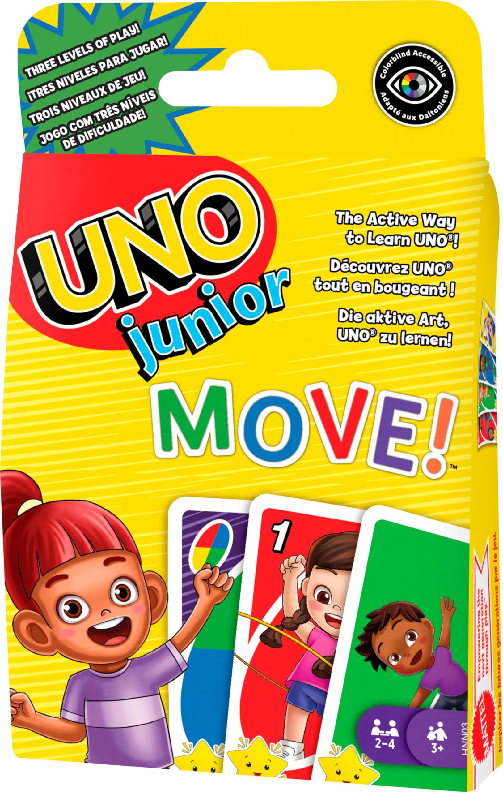 Mattel Games UNO Junior Move Kids Card Game with Action Rules for Family Night, Travel, Camping and Party, HNN03 7