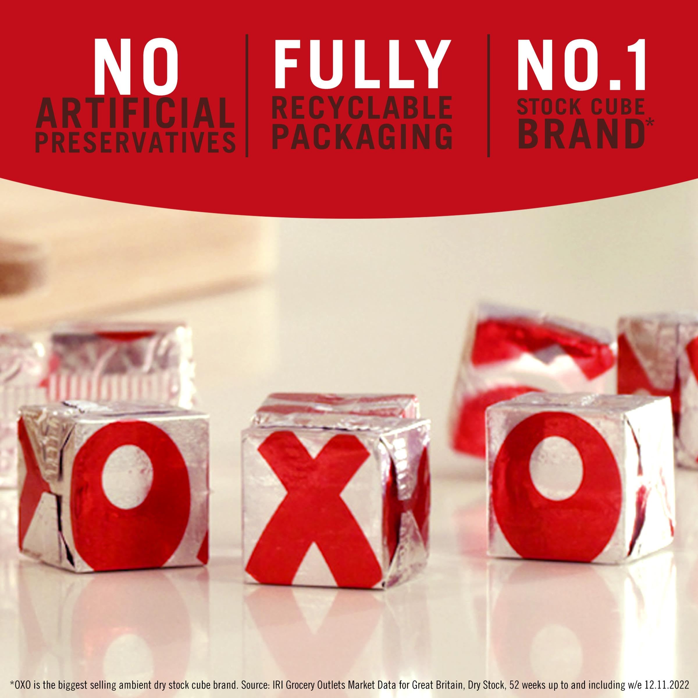 OXO Beef Stock Cubes - Rich & Savoury Flavour | 24 Cubes | 142g 8