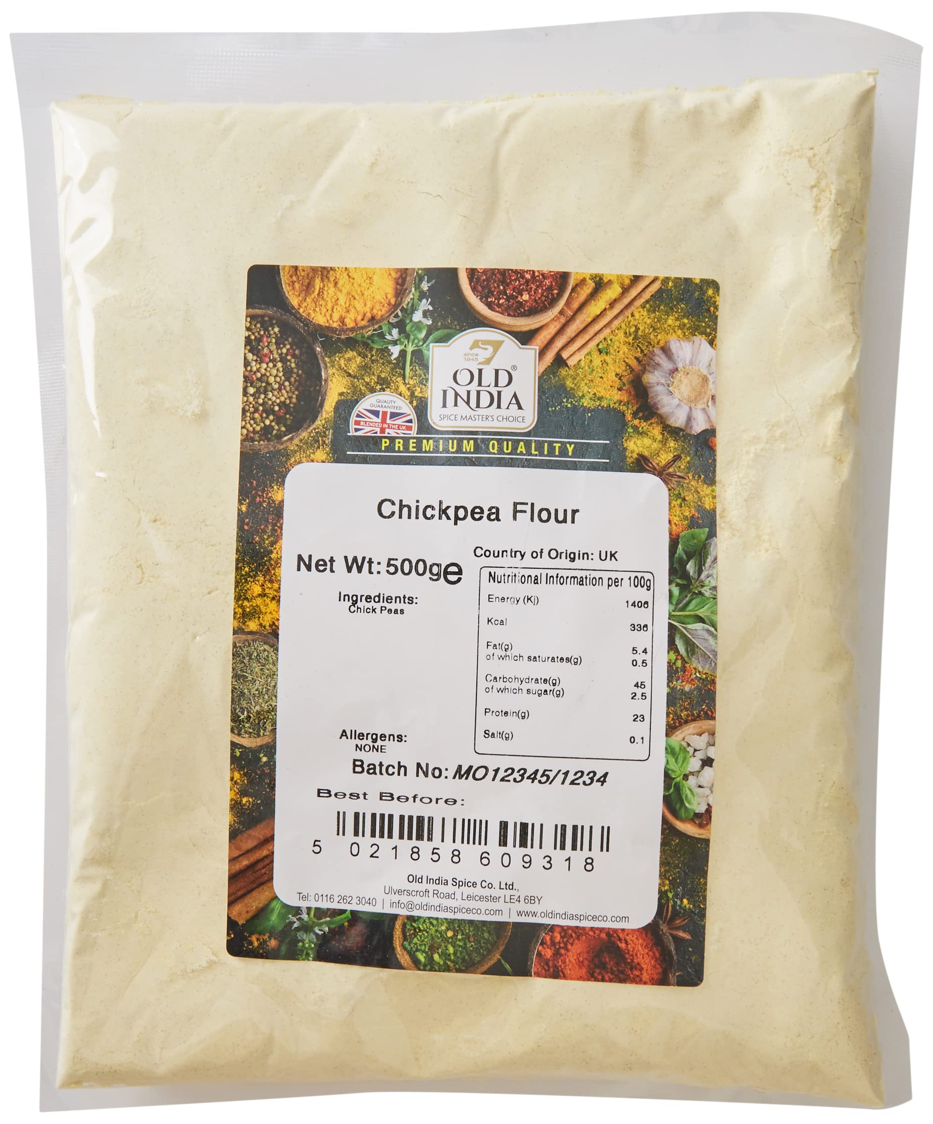 Old India Chickpea Flour - 500g | Natural, Additive-Free, GMO-Free
