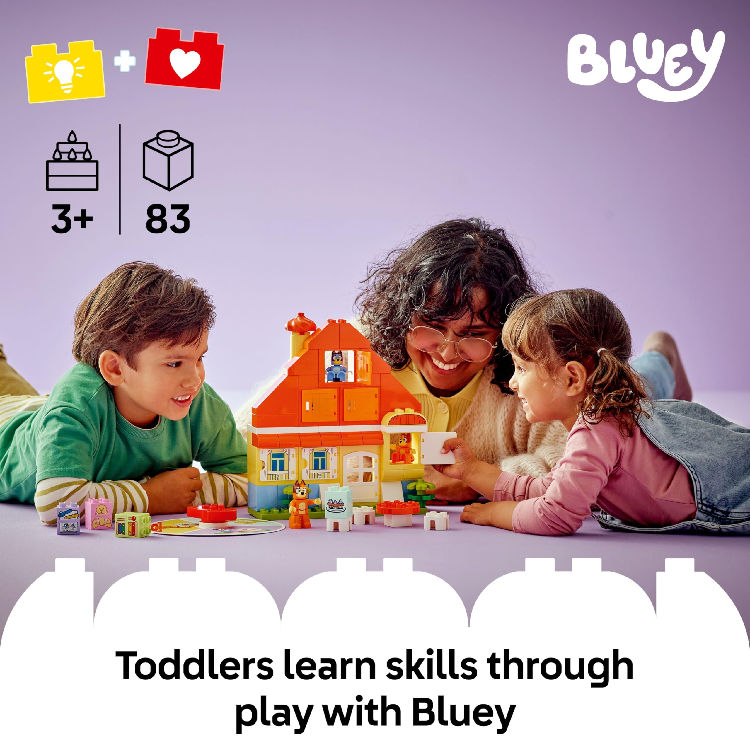 LEGO DUPLO Bluey: Bluey's Family House with Memory Game Building Set | Ages 3+ | Multicolor 2