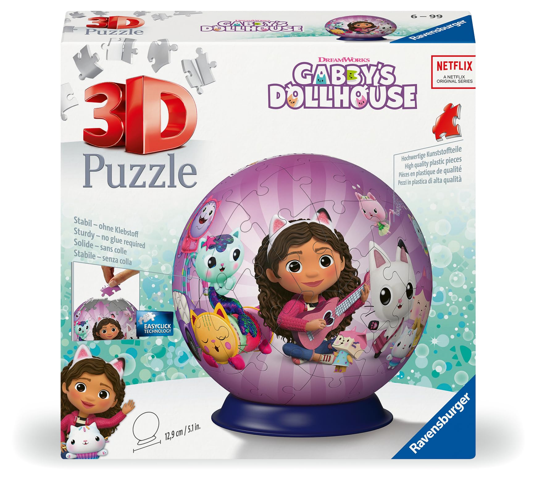 Ravensburger Gabby's Dollhouse 3D Puzzle Ball - 72-Piece Plastic Puzzle for Kids 6 Years and Up 10