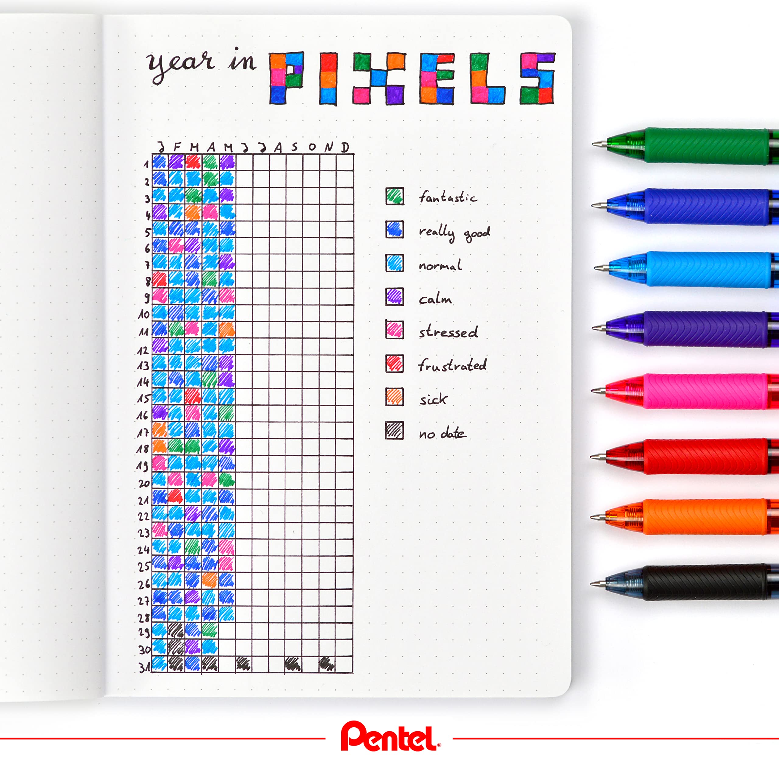 Pentel EnerGel X Rollerball Pen - Brown Ink | 0.7mm Tip | Retractable | Refillable 3