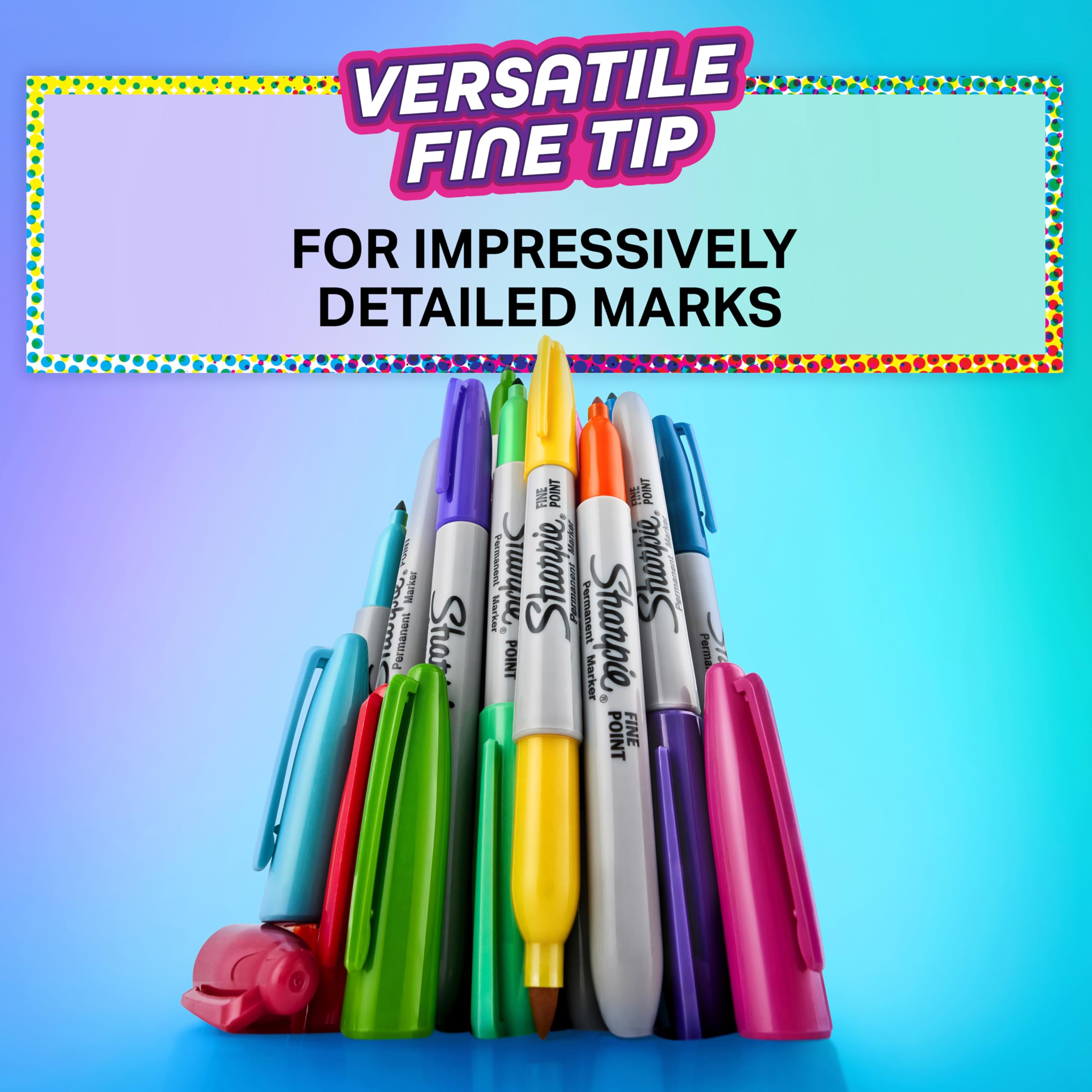 Sharpie Glam Pop Permanent Markers | Fine Point for Bold Details | Assorted 5