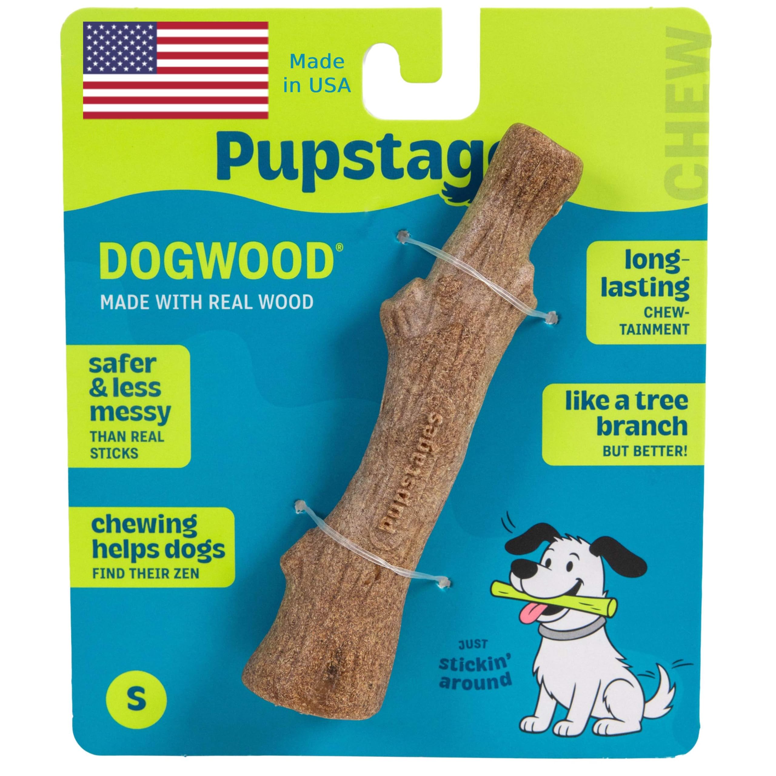 Pupstages Dogwood Alternative Wood Chew Toy - Small Size, Durable, Wood Scent 1