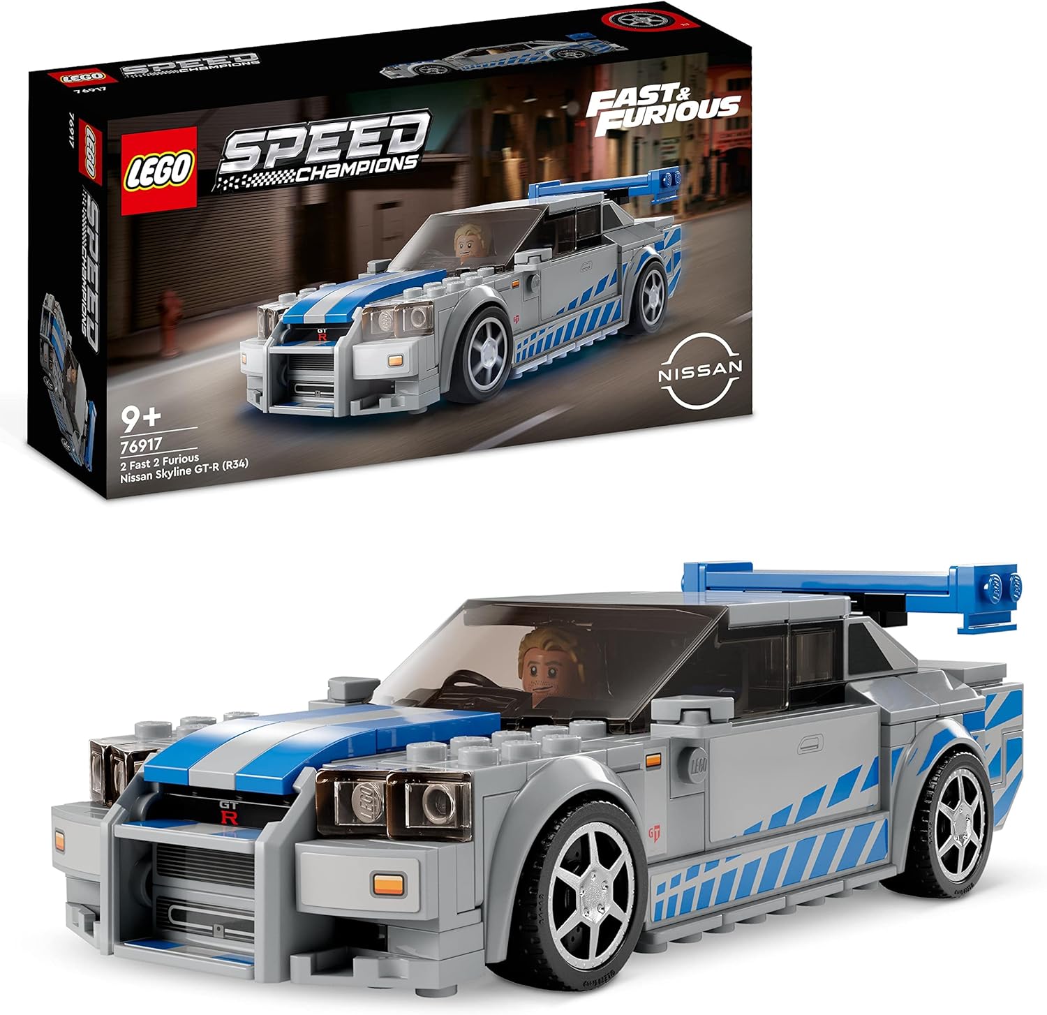 LEGO Speed Champions Nissan Skyline GT-R (R34) Race Car - 319-Piece Building Set for Ages 9+ 1