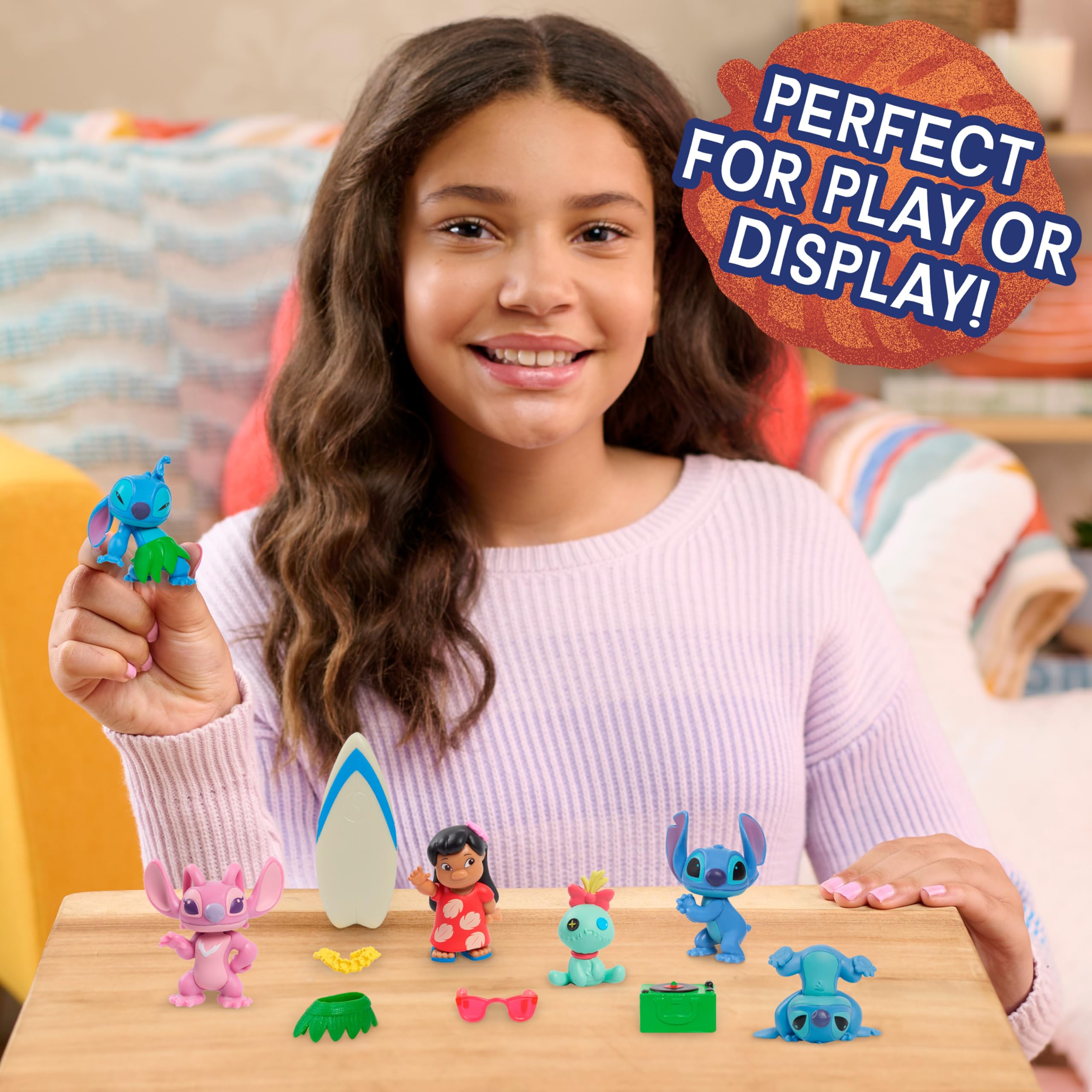 Just Play Disney Stitch Collectible Figure Set with Accessories, 11-Pieces, 5 cm Figurines, Ages 3+ 5