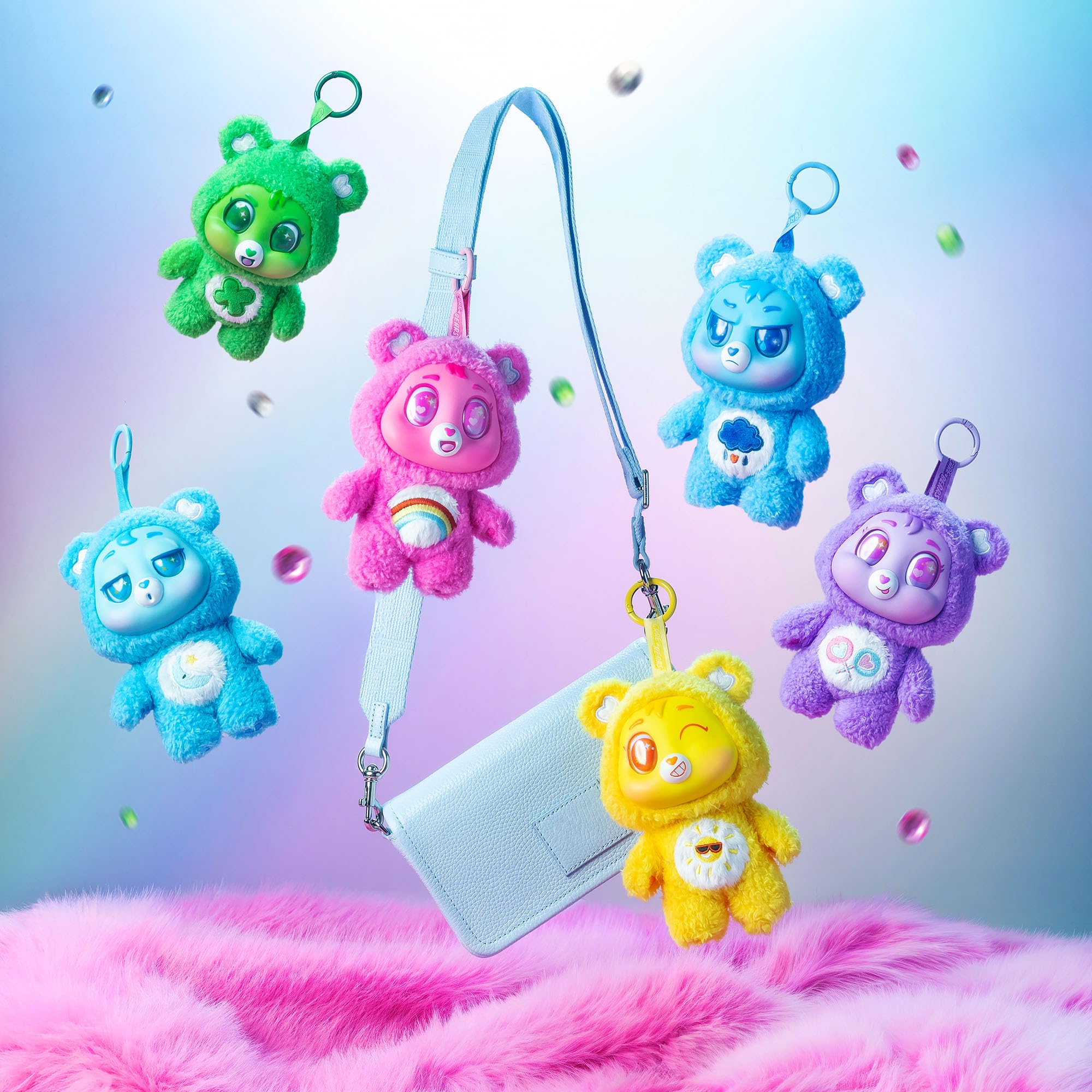 Basic Fun Care Bears Caring Cuties 15cm Plush Clip-On Soft Toy Surprise Collectible 2