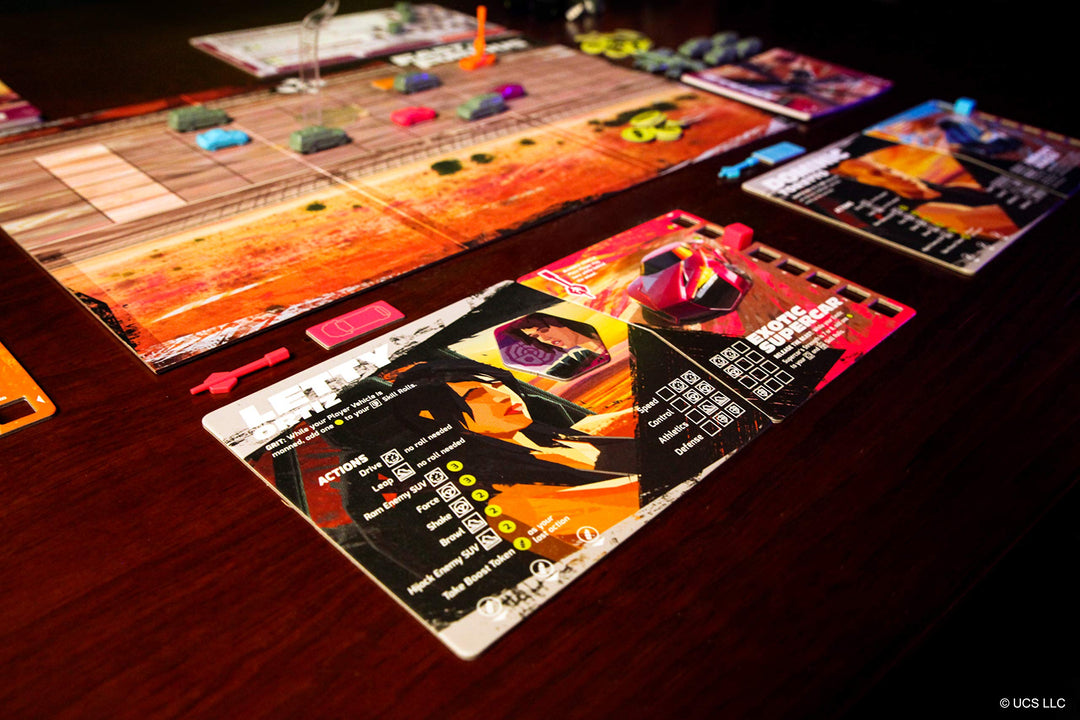 Das auf Mission basierende kooperative Strategie-Brettspiel „The Fast And Furious: Highway Heist“.