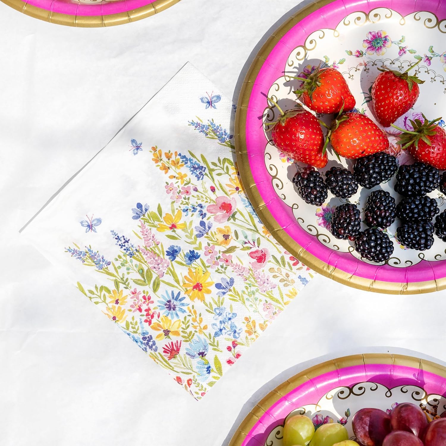 Talking Tables Table Kind - 100 Soft Recycled Paper Floral Napkins | 2ply 33cm | Compostable 5