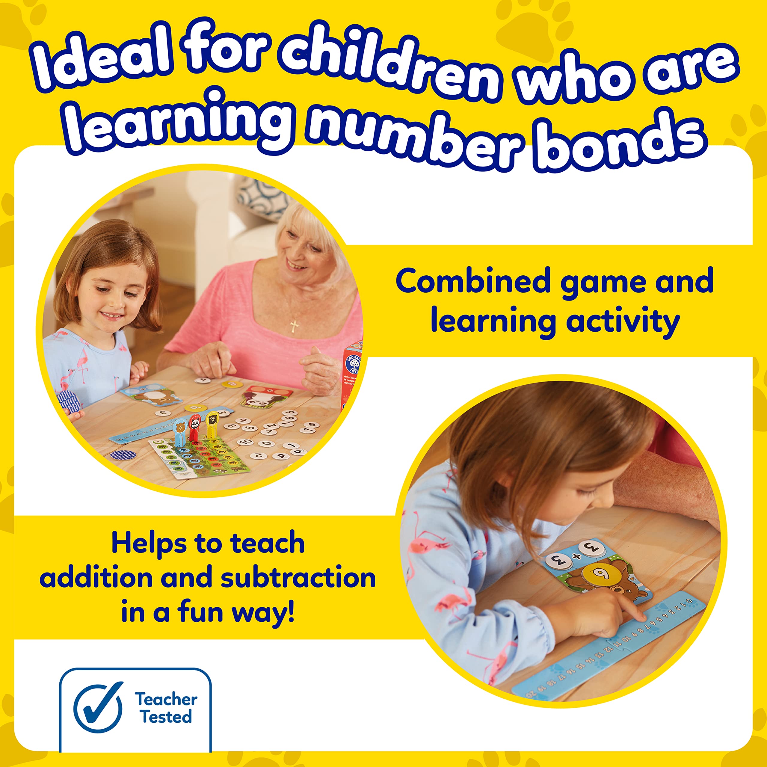 Orchard Toys Number Bears Maths Game for Kids - Learn Addition & Subtraction, Number Bonds to 20, Educational Board Game for Children 5+