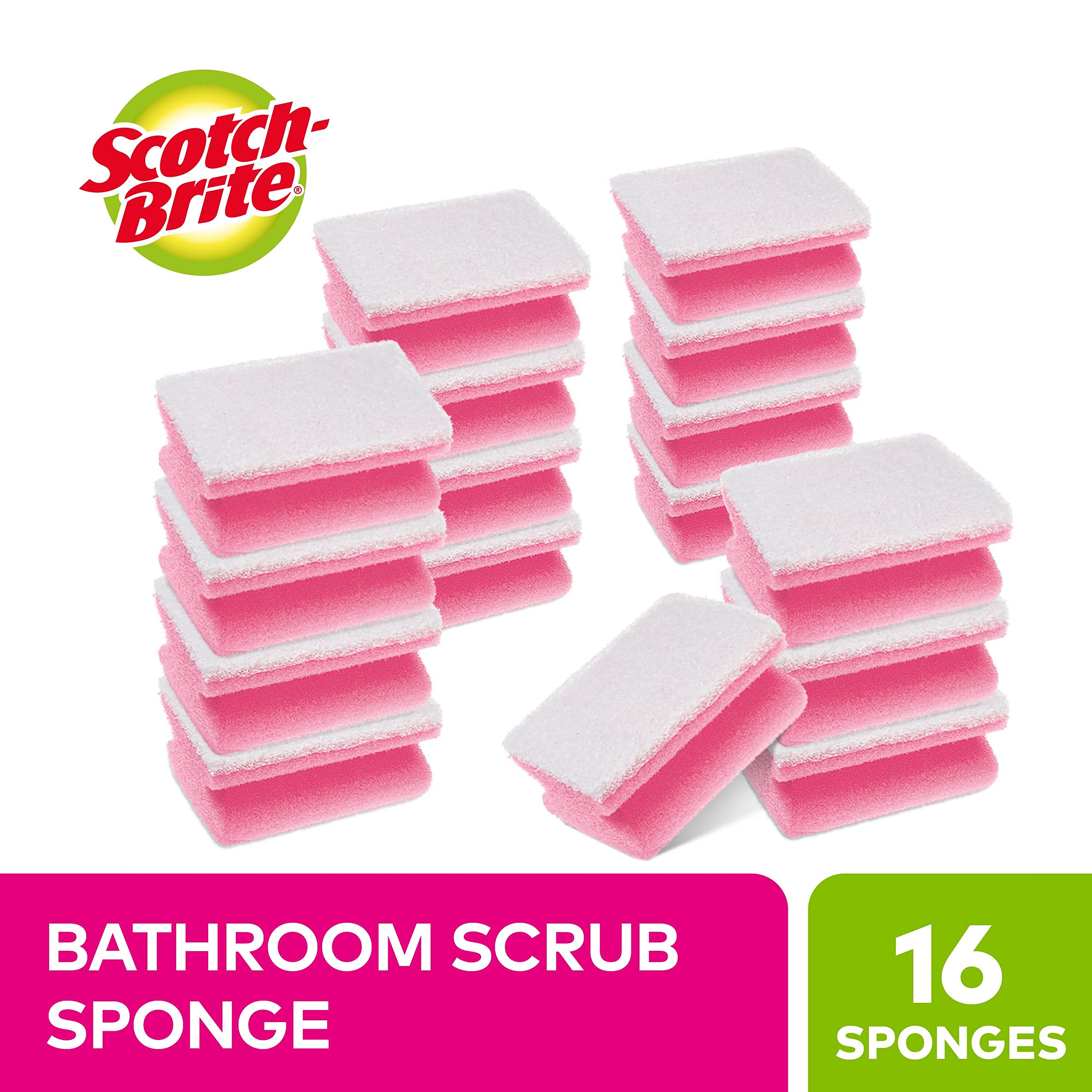 Scotch-Brite Bath Scrub Sponge - Non-Scratch Cleaning for Delicate Surfaces | 16 Pack 2
