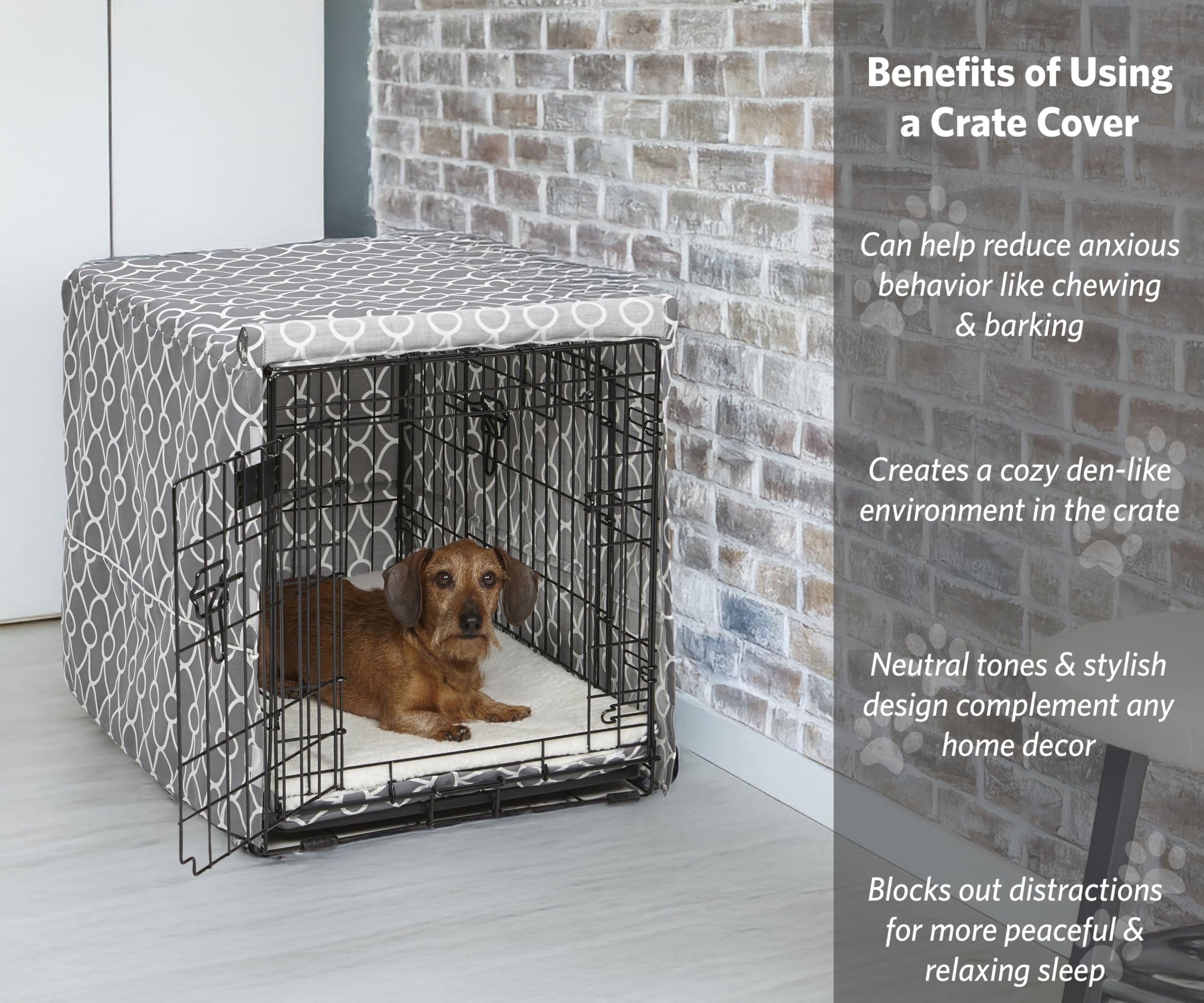 MidWest Homes for Pets Crate Cover for 76cm Crates | Teflon Protected | Gray 2