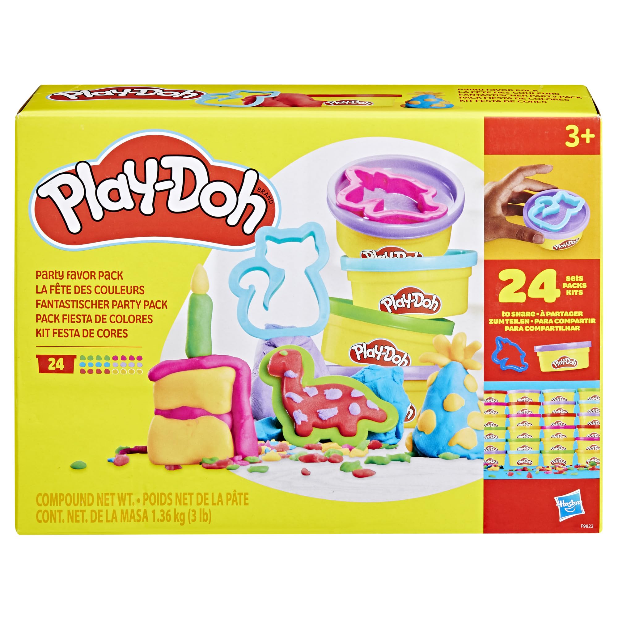 Play-Doh Party Favour Pack - 24 Cans with Cutters | Non-Toxic Modelling Clay for Ages 3+