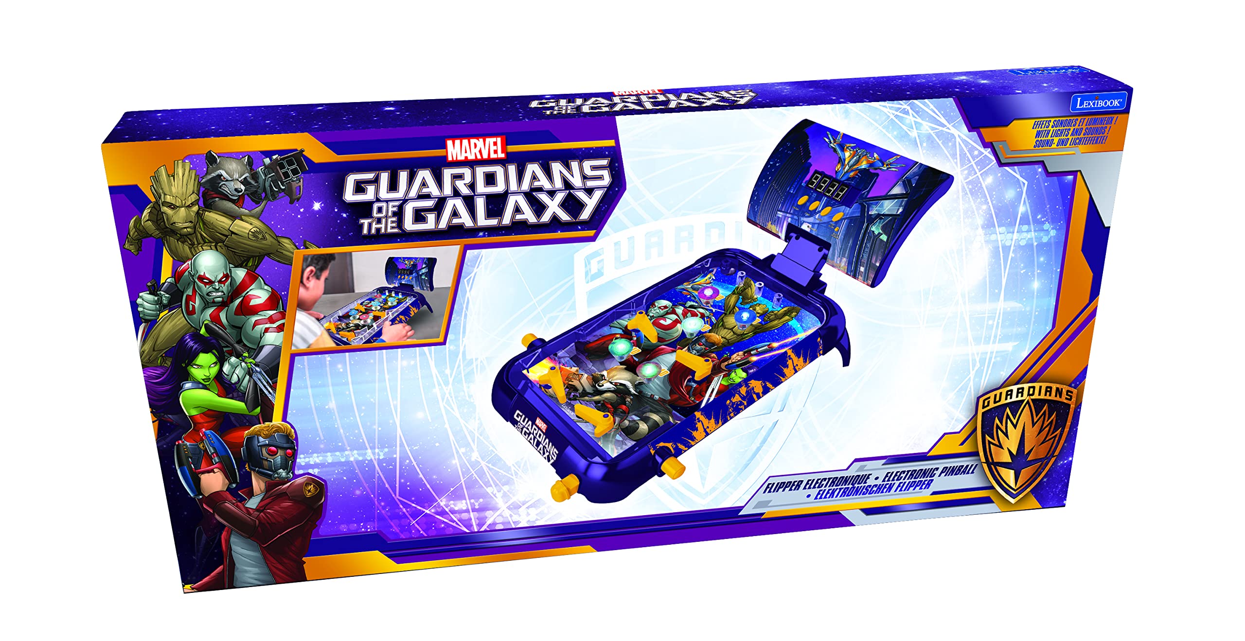 Lexibook JG610GG Marvel Guardians of the Galaxy Electronic Pinball Game - 4 Flippers, LCD Score, Light & Sound Effects 8