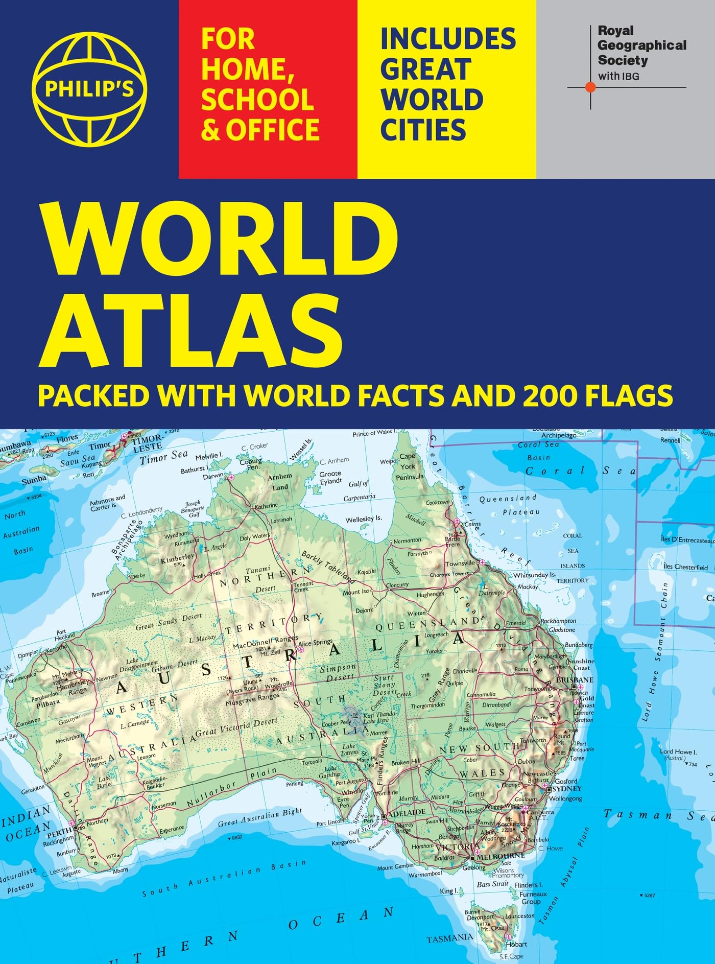 Philip's RGS World Atlas (A4) - Global Cities, Facts and Flags | Paperback
