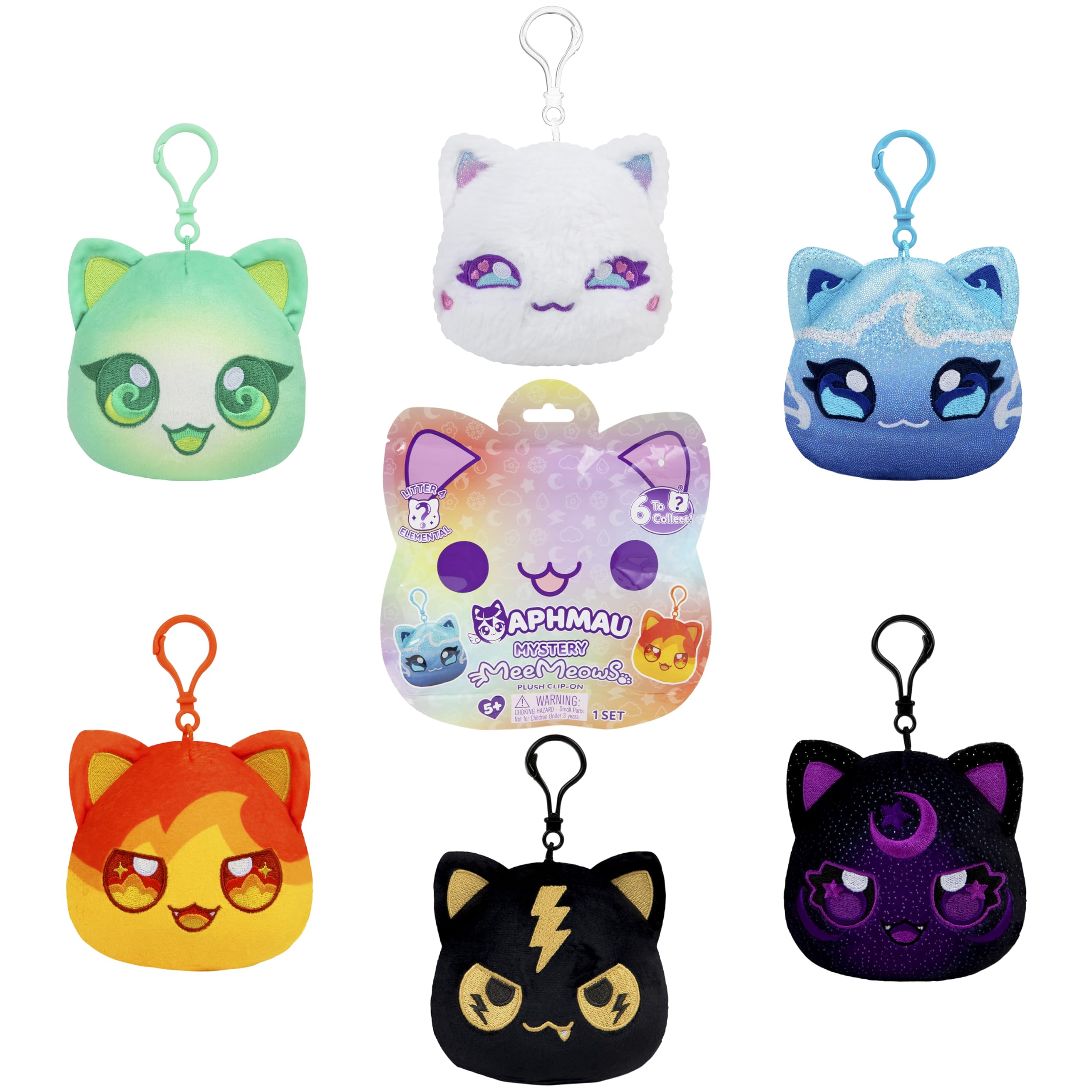 Aphmau 6” MeeMeow Mystery Plush Clip Ons - Elemental Collection | Official Merch 1