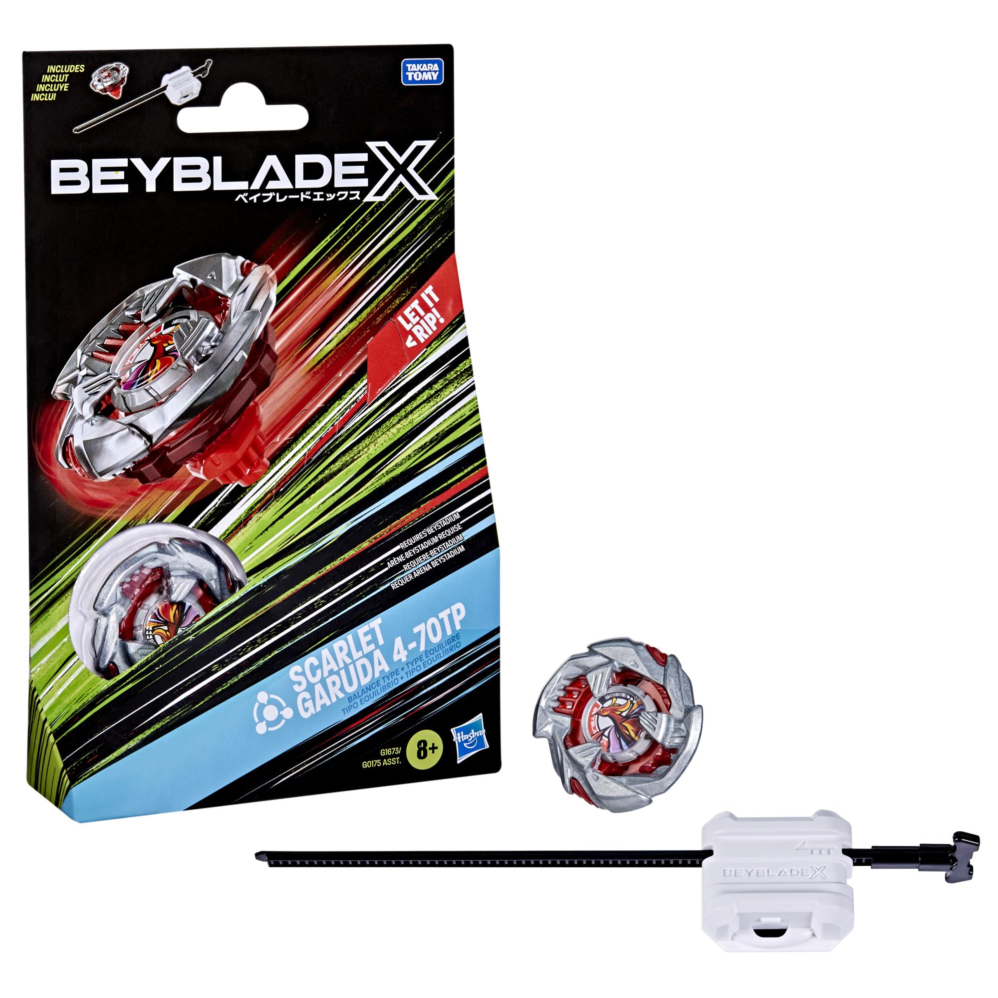 Beyblade Scarlet Garuda 4-70TP BX Starter Pack Top and Launcher | Right-Spin Balance Type