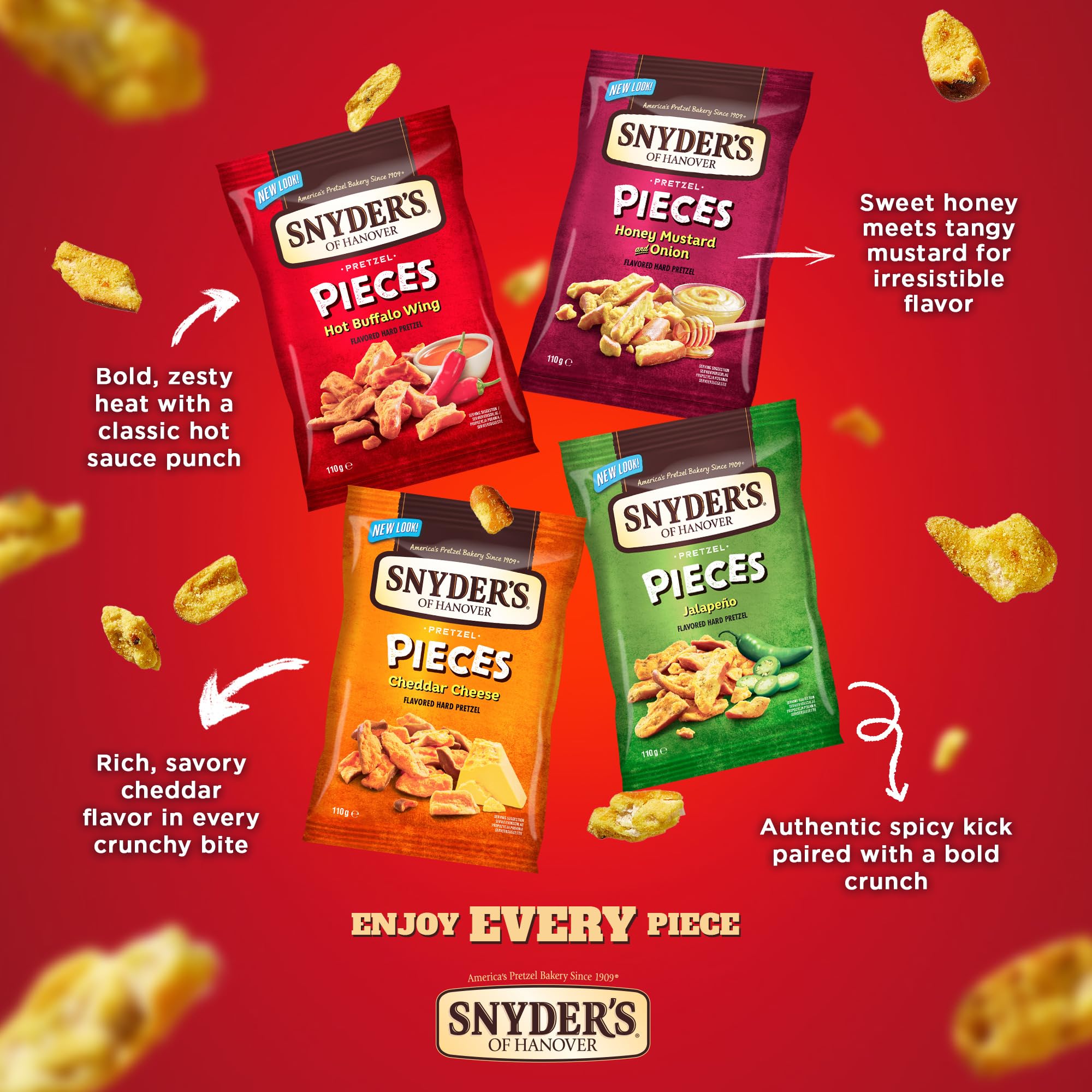 Snyder's of Hanover Pretzel Pieces Honey Mustard and Onion Snack, 10 x 110g Bags 5