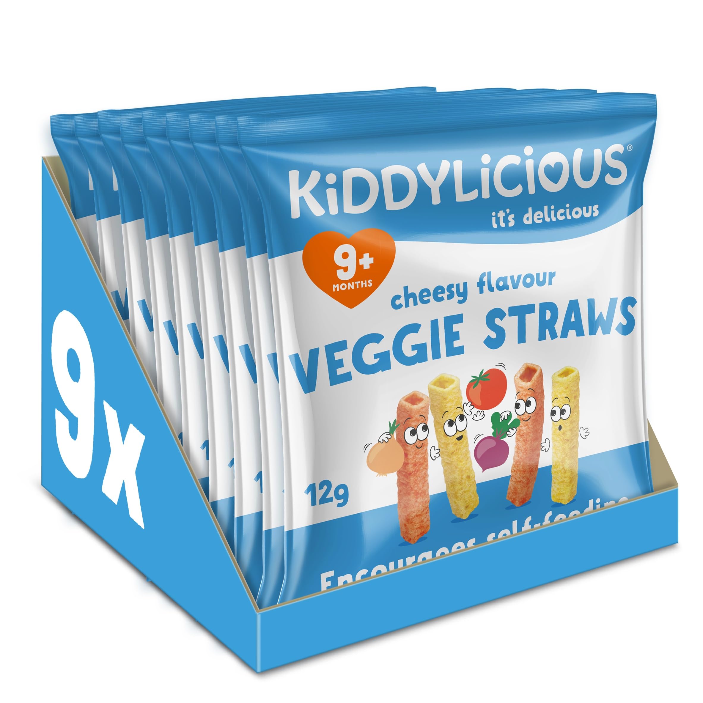 Kiddylicious Cheesy Veggie Straws - Snacks for Kids 9+ Months - 9 Individual Packs 1