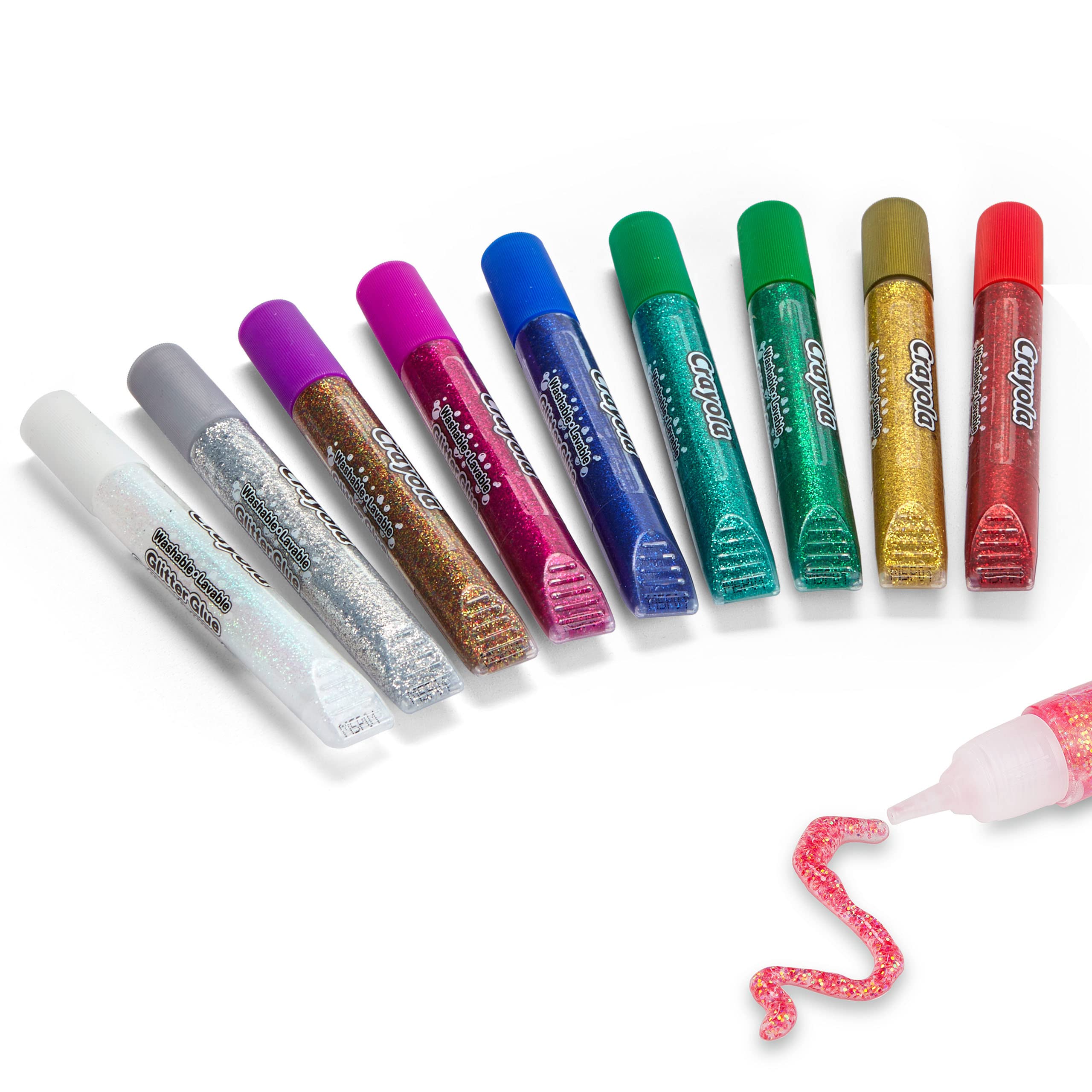 CRAYOLA 9 Count Washable Glitter Glue Set | Assorted Colors | Ages 3+ 4