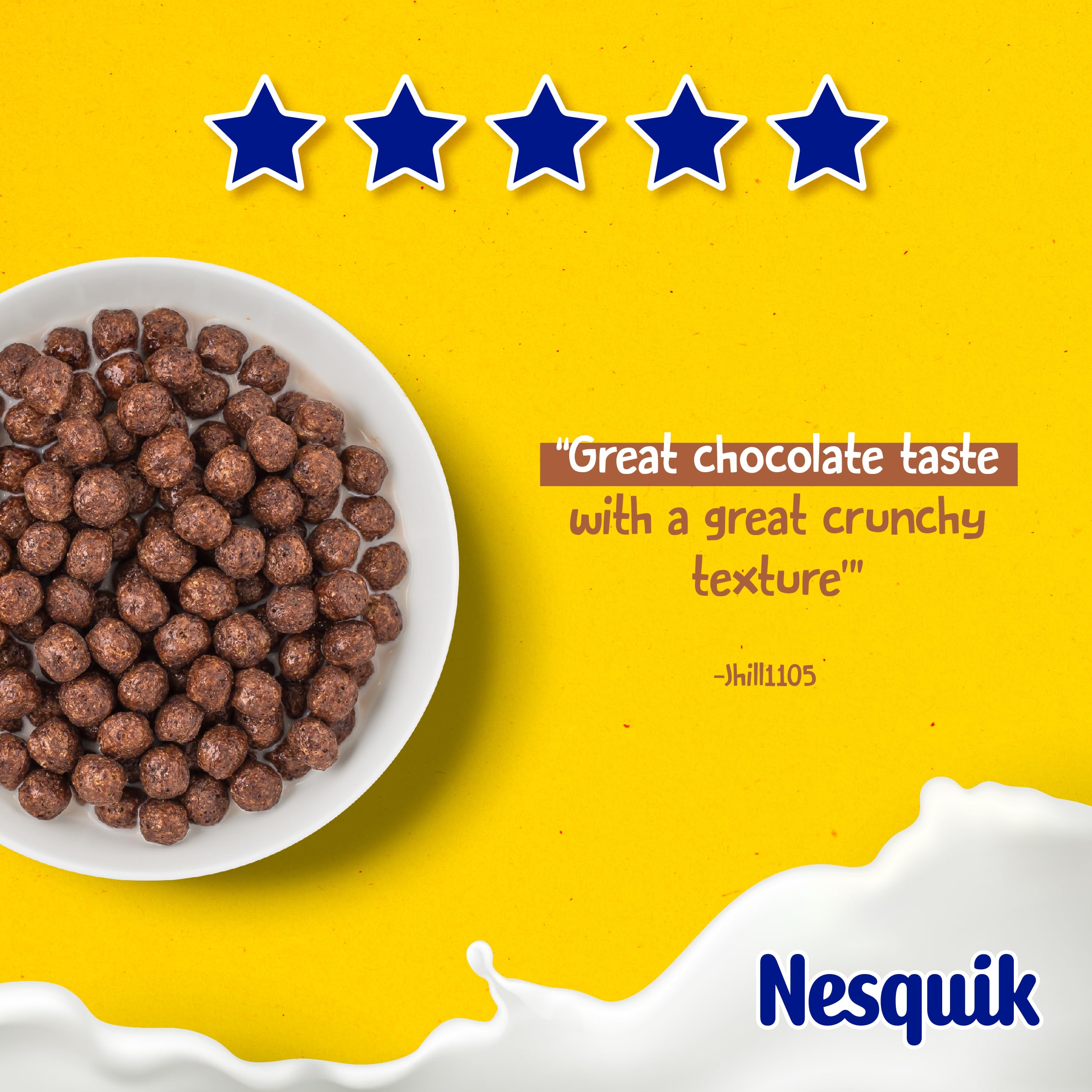Nestlé Nesquik Chocolate Cereal - Made with Wholegrain Wheat | 375g 4