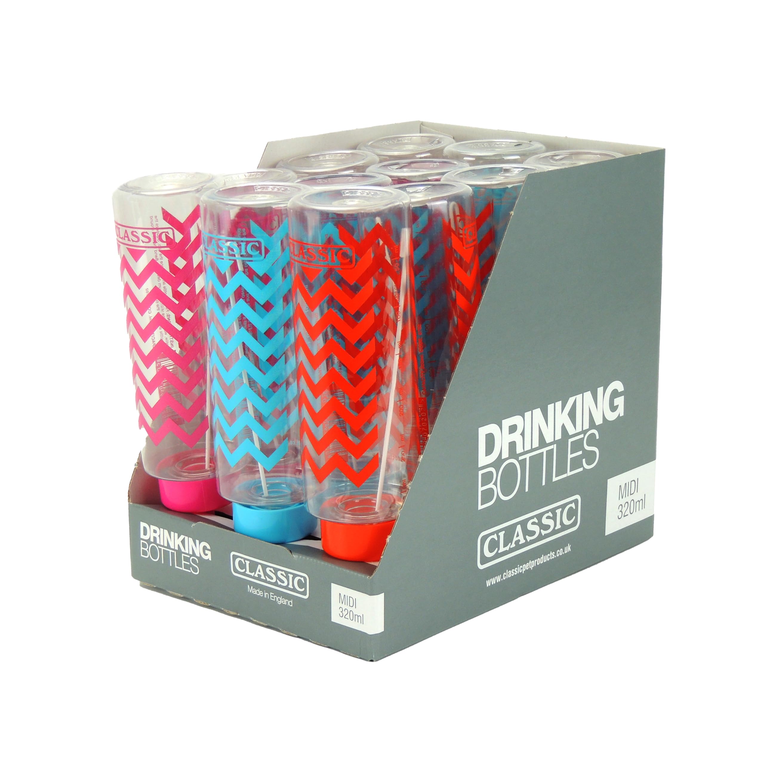 CLASSIC Small Animal Drinking Bottle - Non-Leak Twin-Ball Spout | 320ml Capacity | Zig-Zag Print 4