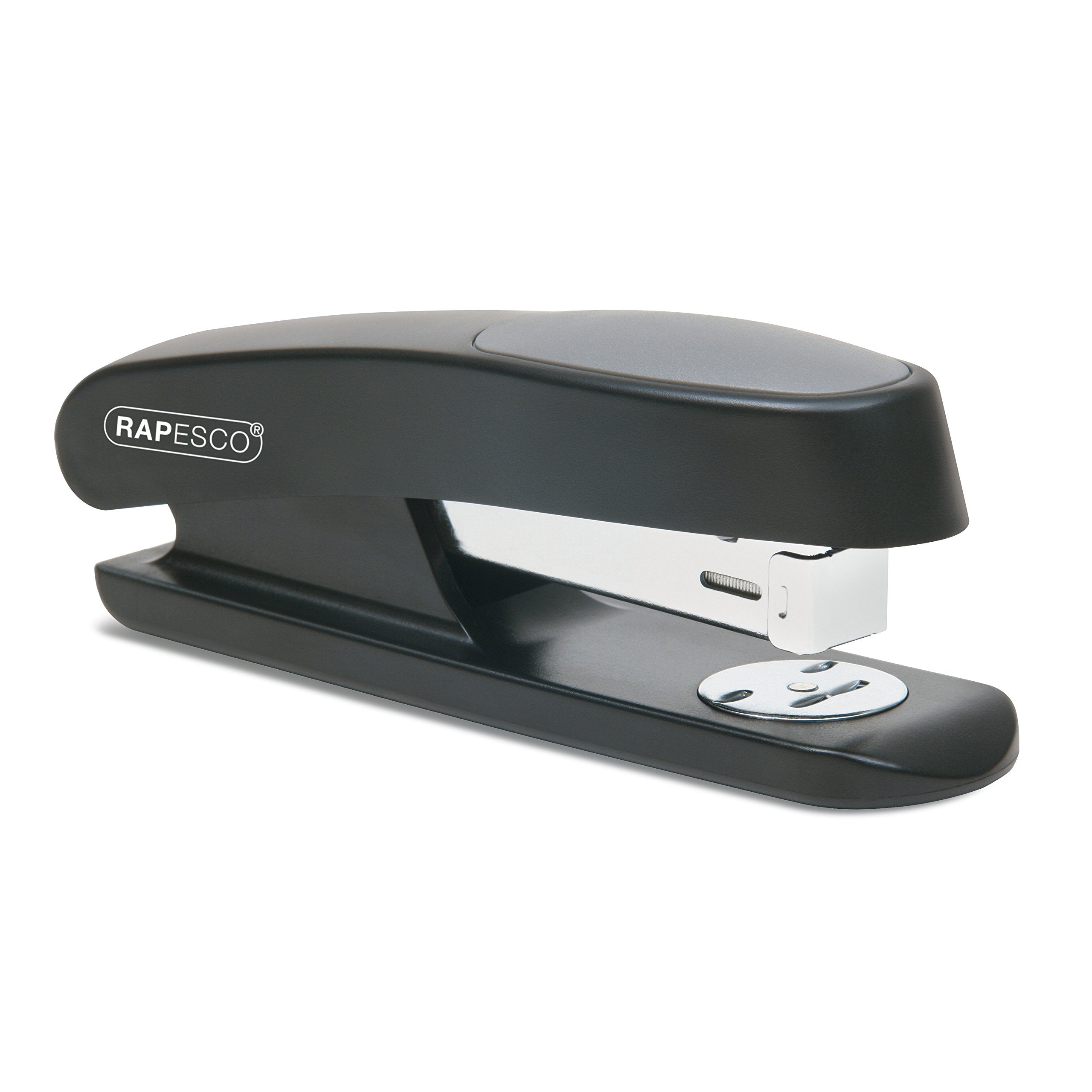 RAPESCO 1472 ECO Sting Ray Desktop Stapler - Half Strip, Black, Includes R4 Remover & 5000 Staples