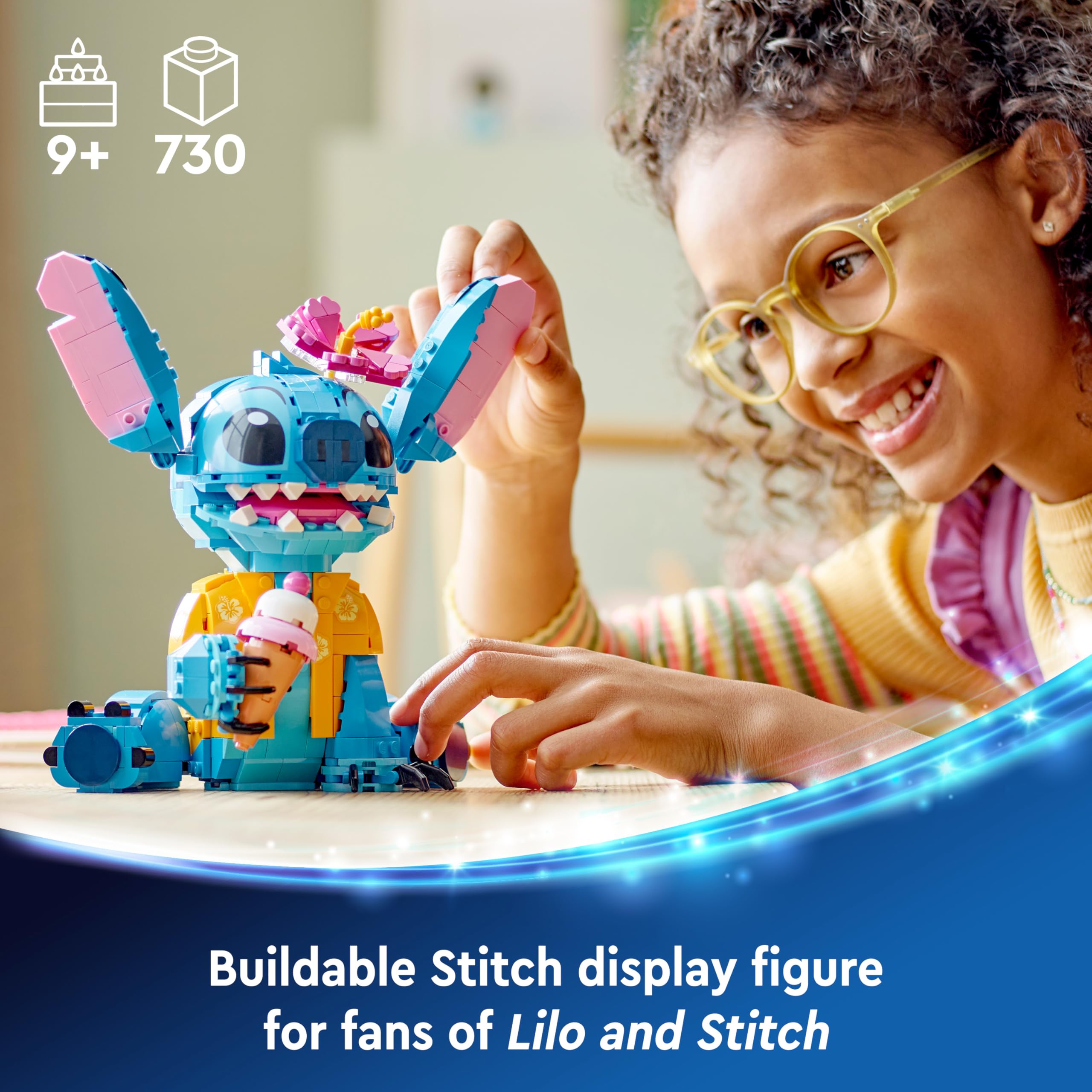 LEGO Disney 43249 Stitch Building Set - Movable Ears & Head | Ages 9+