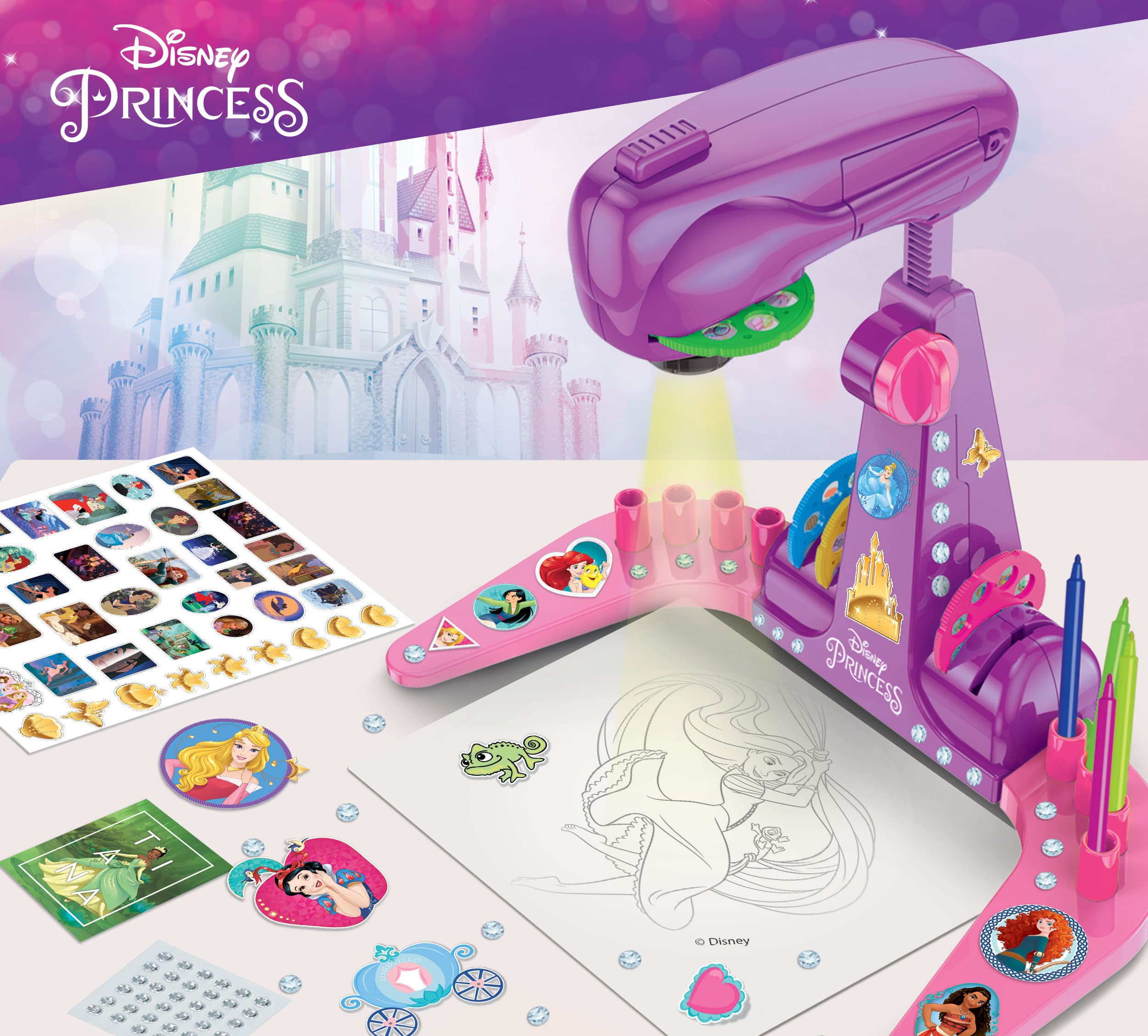 Liscianigiochi Disney Princess Projector Drawing Set - Learn to Draw with LED Projector (31490) 13