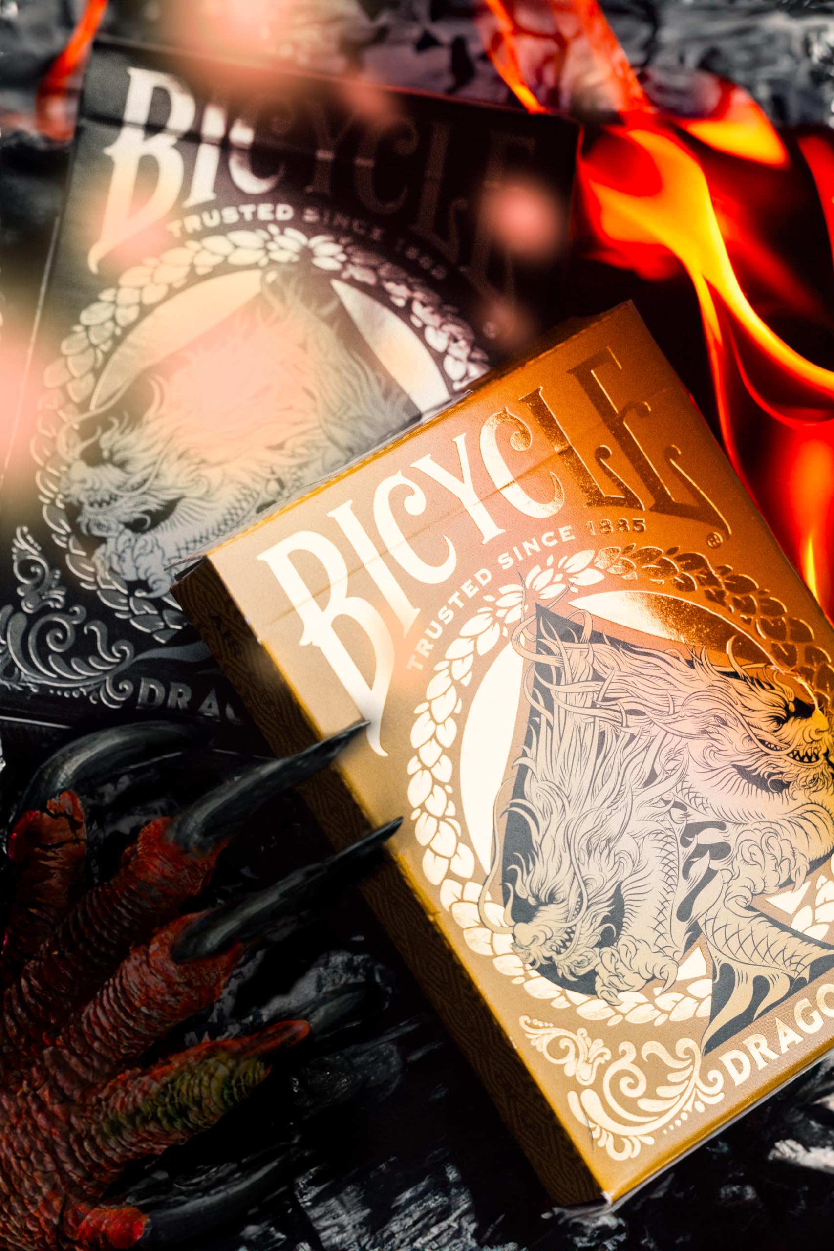 Bicycle Gold Dragon Playing Cards - 1 Deck | Air Cushion Finish | Hand Drawn Court Cards