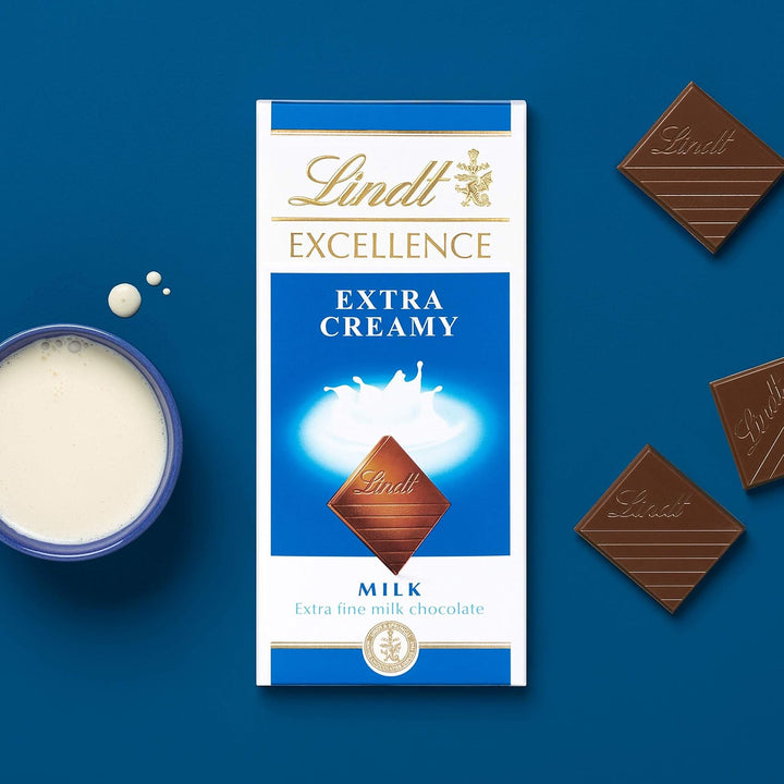 Lindt Excellence Extra Creamy Milk Chocolate Bar, 100g