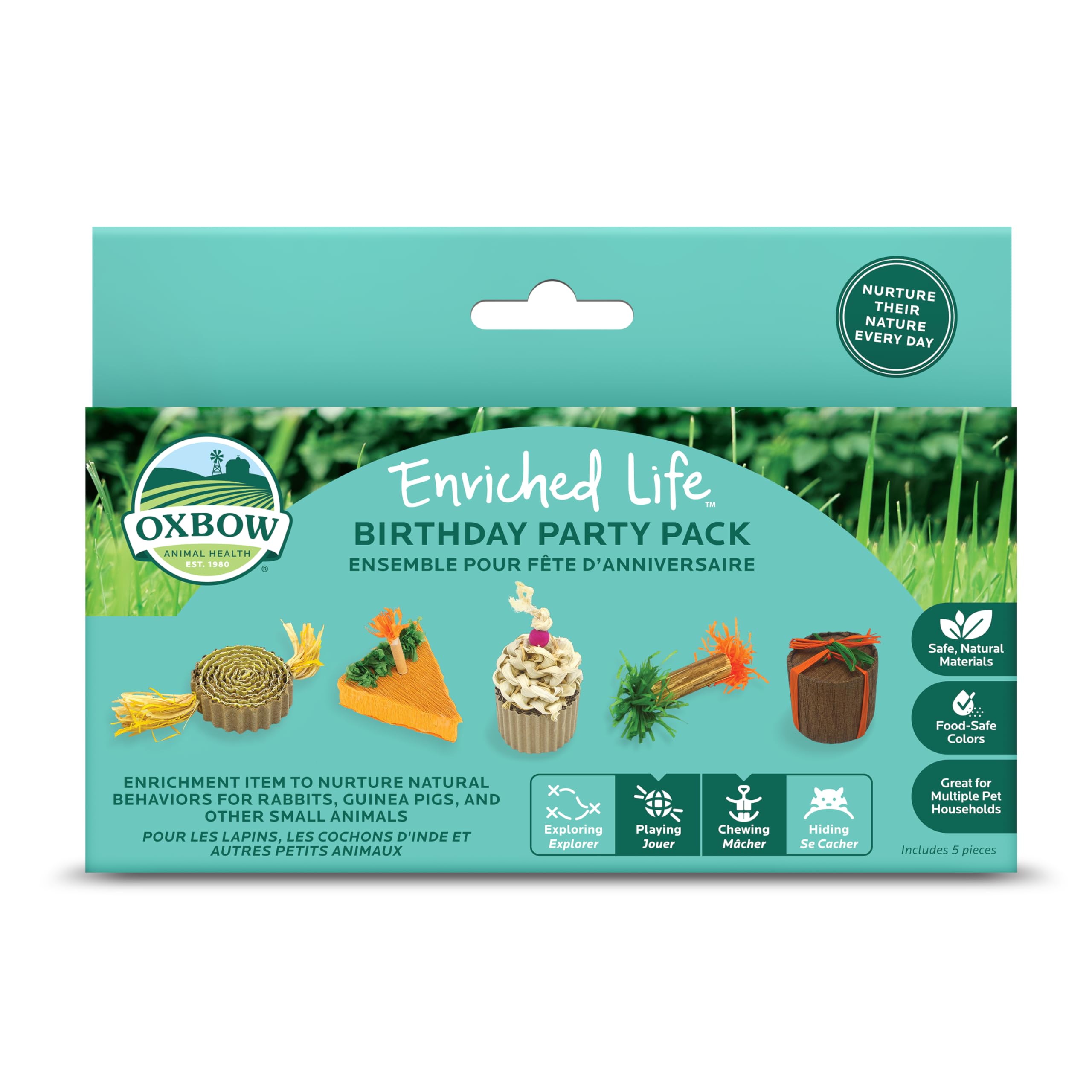 Oxbow Enriched Life Birthday Party Pack - 5 Natural Chews for Small Animals | Lightweight & Portable 1