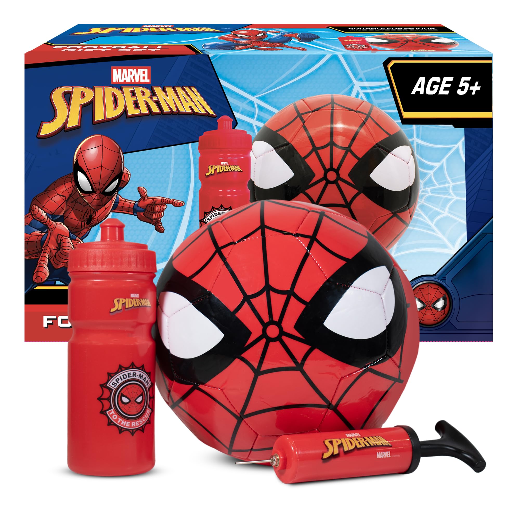 Hy-Pro Spiderman Football Gift Set - Size 3 Ball, Pump & Water Bottle
