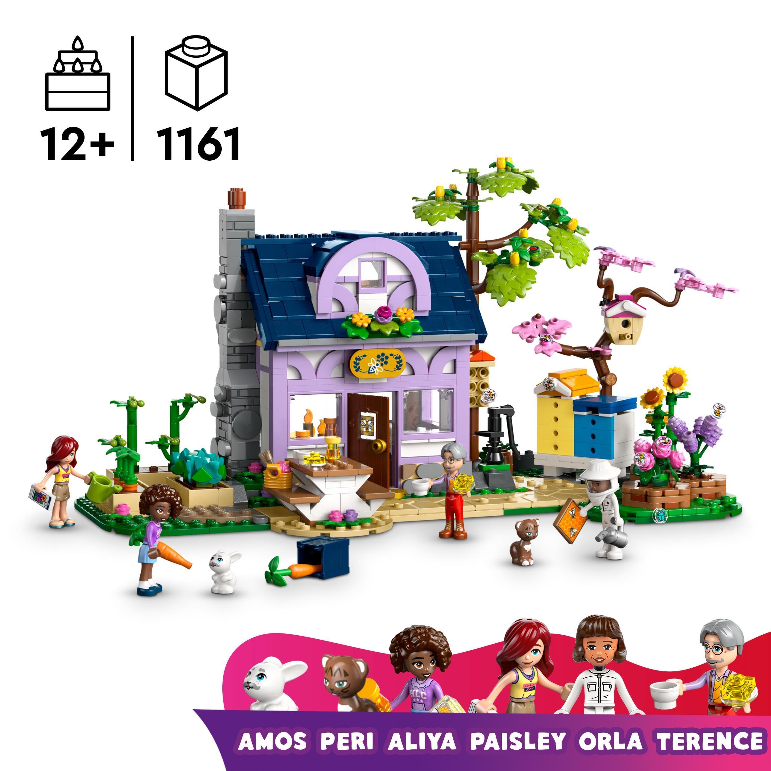 LEGO Friends Beekeepers’ House and Flower Garden Playset - 1161-Piece Building Set with 4 Mini Dolls, Cat and Rabbit Figures for Ages 12+ 5