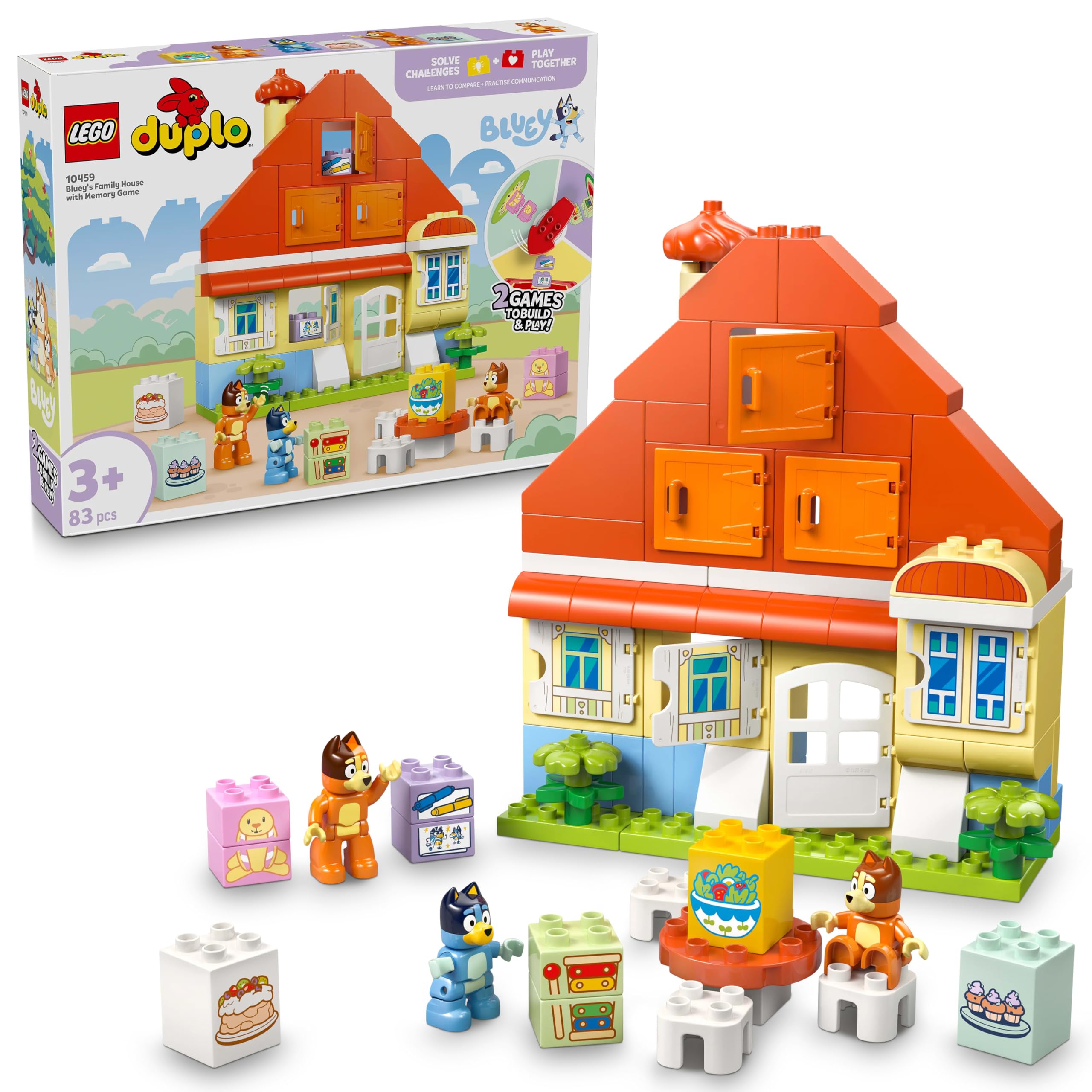 LEGO DUPLO Bluey: Bluey's Family House with Memory Game Building Set 1