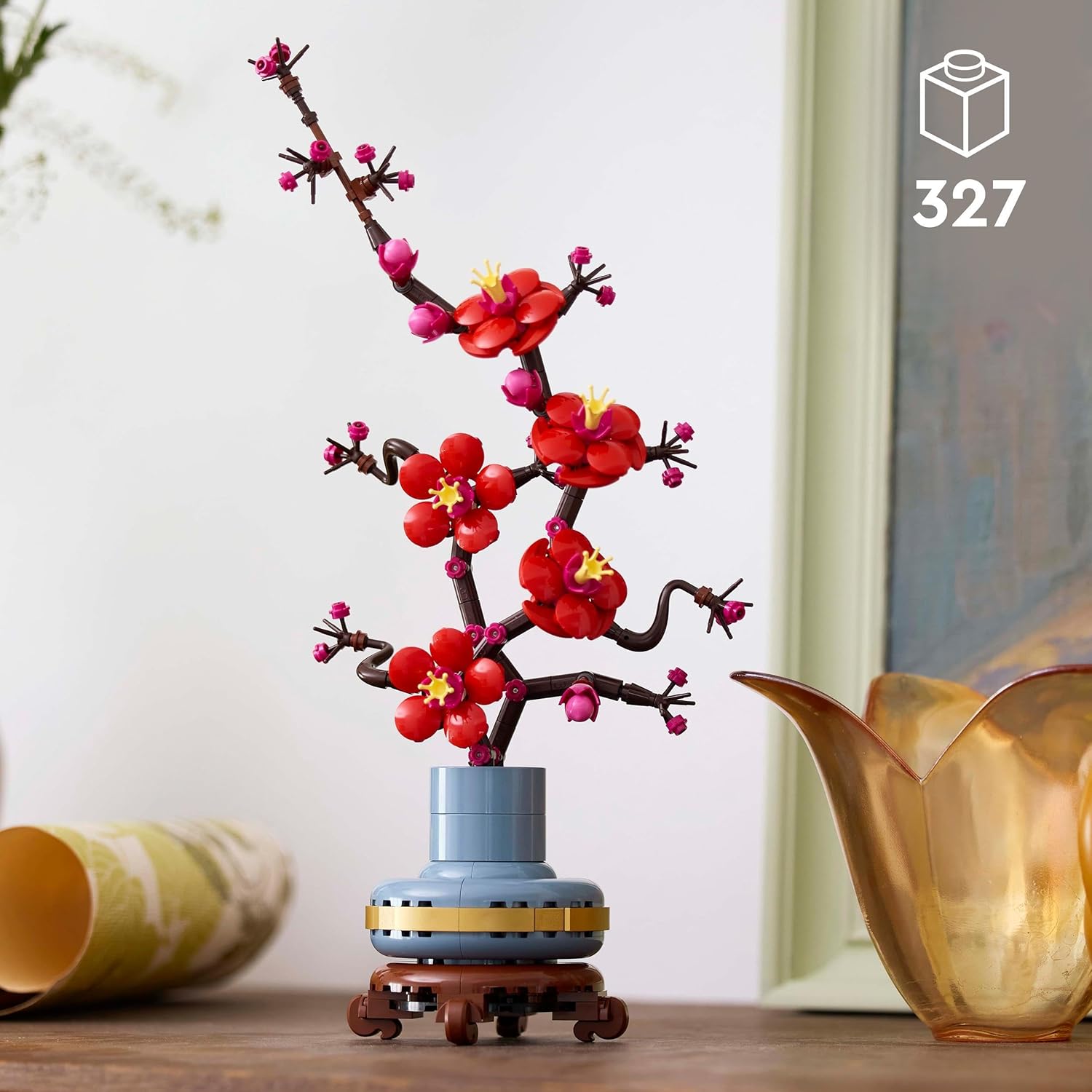 LEGO Icons Plum Blossom Flower Building Set - 327-Piece Adult Model Kit for Relaxing Build 2