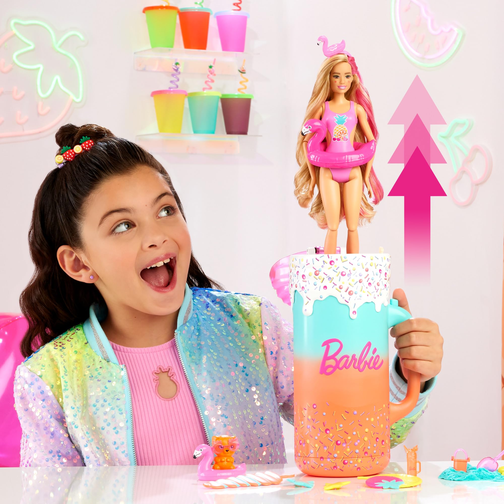 Barbie Pop Reveal Doll & Accessories - Rise & Surprise Fruit Series Playset for Kids 3+ 5