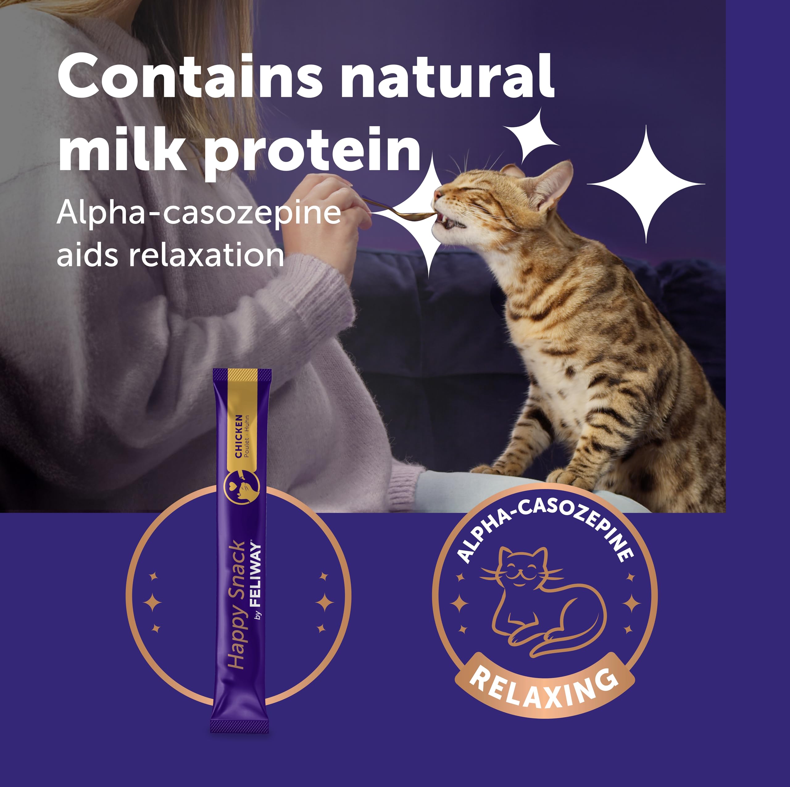 Feliway Happy Snack for Cats - Chicken Flavor Calming Treats | Box of 24 Sticks 3