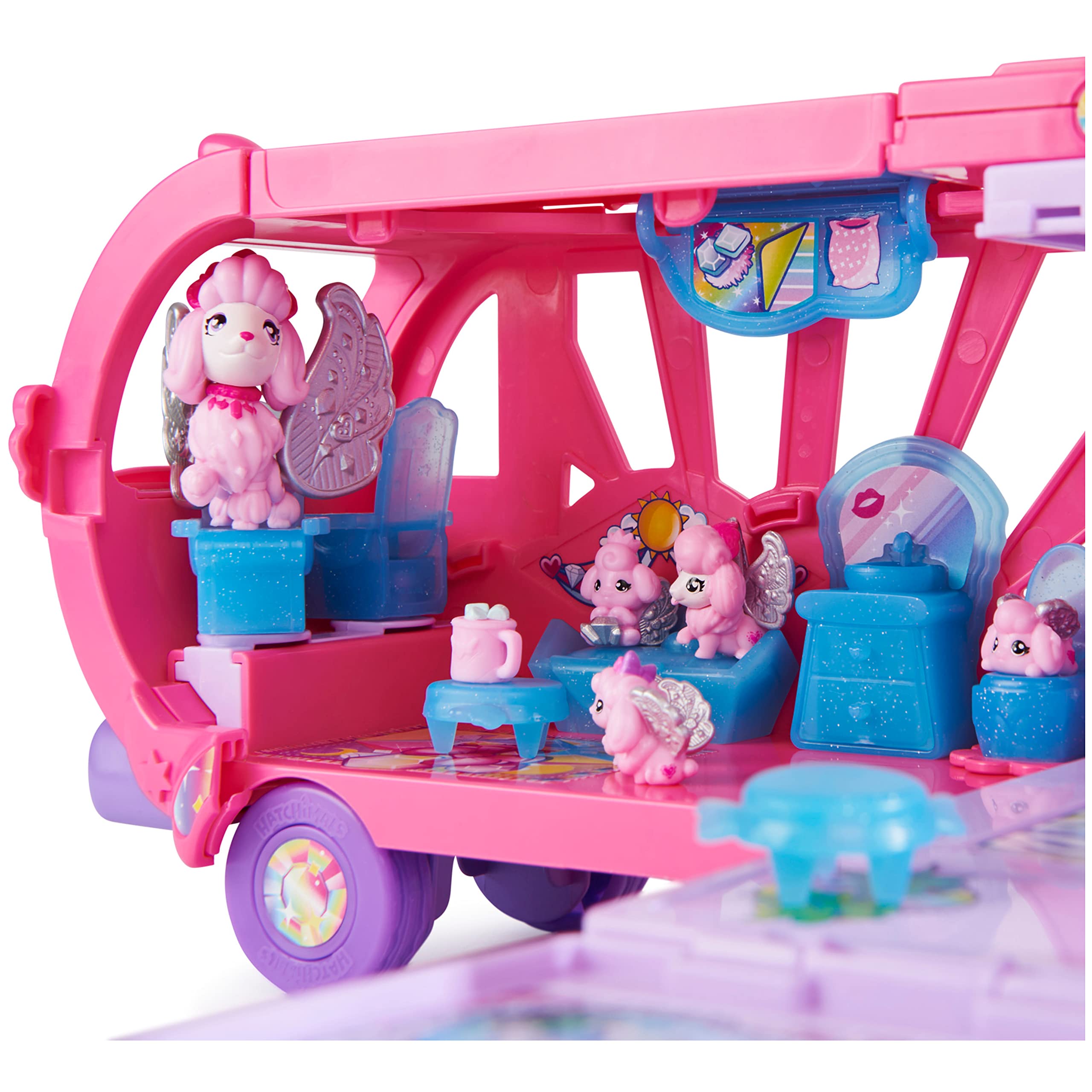 HATCHIMALS CollEGGtibles Rainbow-cation Camper Playset with 6 Sparkling Poodles | Ages 5+ 9