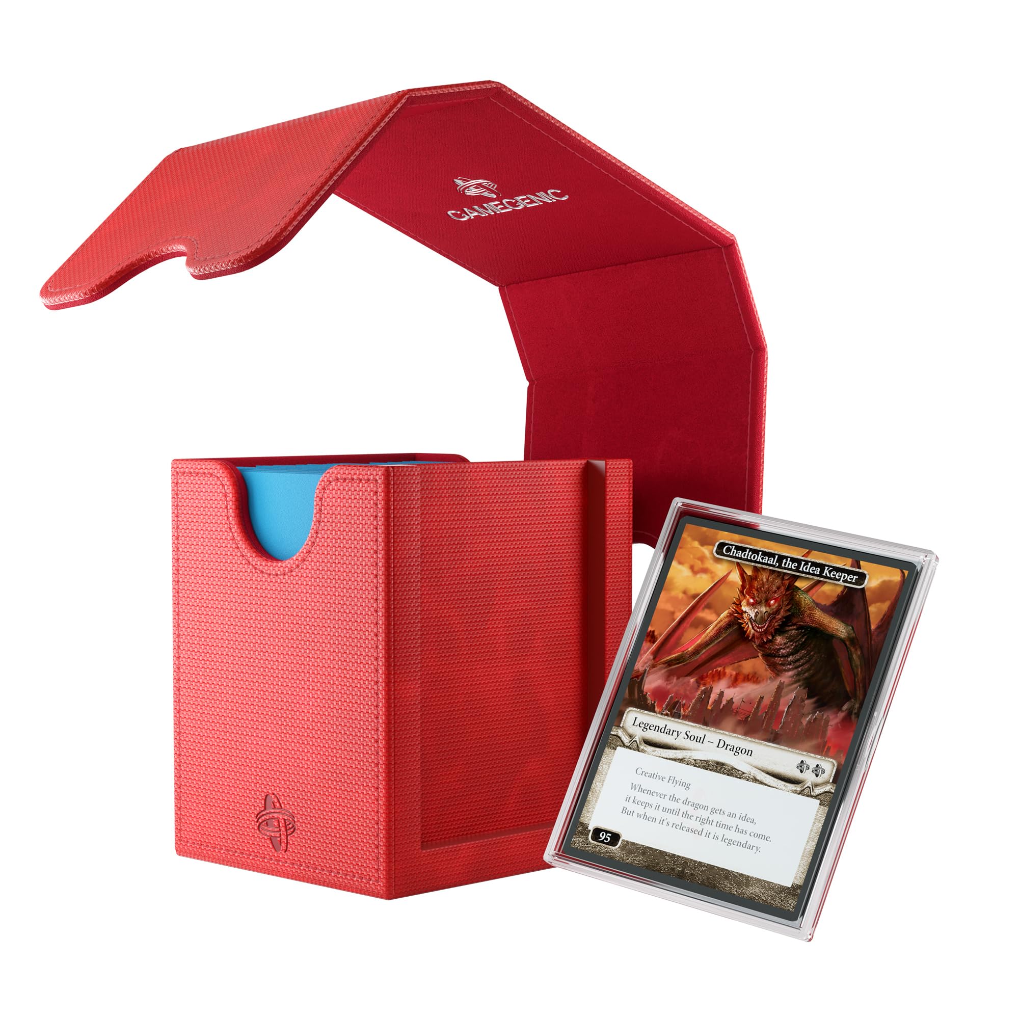 Gamegenic Squire Plus 100+ XL Convertible Red Commander Deck Box | UV Protection | Armorfyber Exterior 6