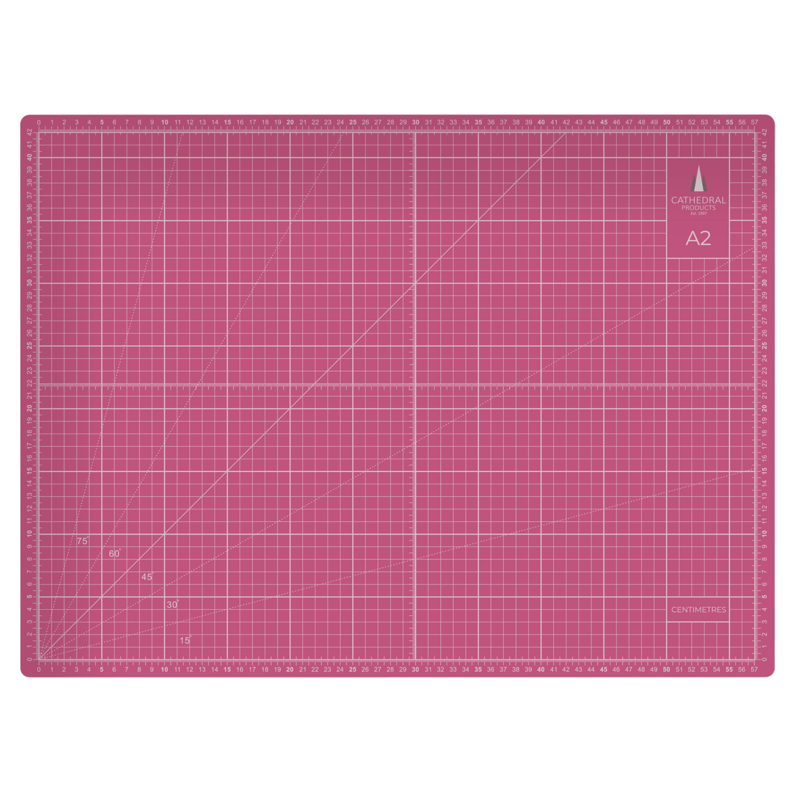Cathedral Products A2 Double-Sided Self-Healing Cutting Mat | 3mm Thick | Pink