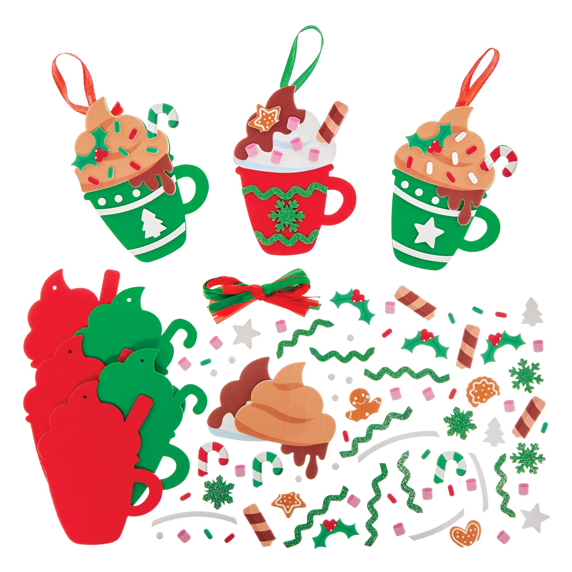 Baker Ross FN337 Hot Chocolate Christmas Mugs Decoration Kits - Pack of 8