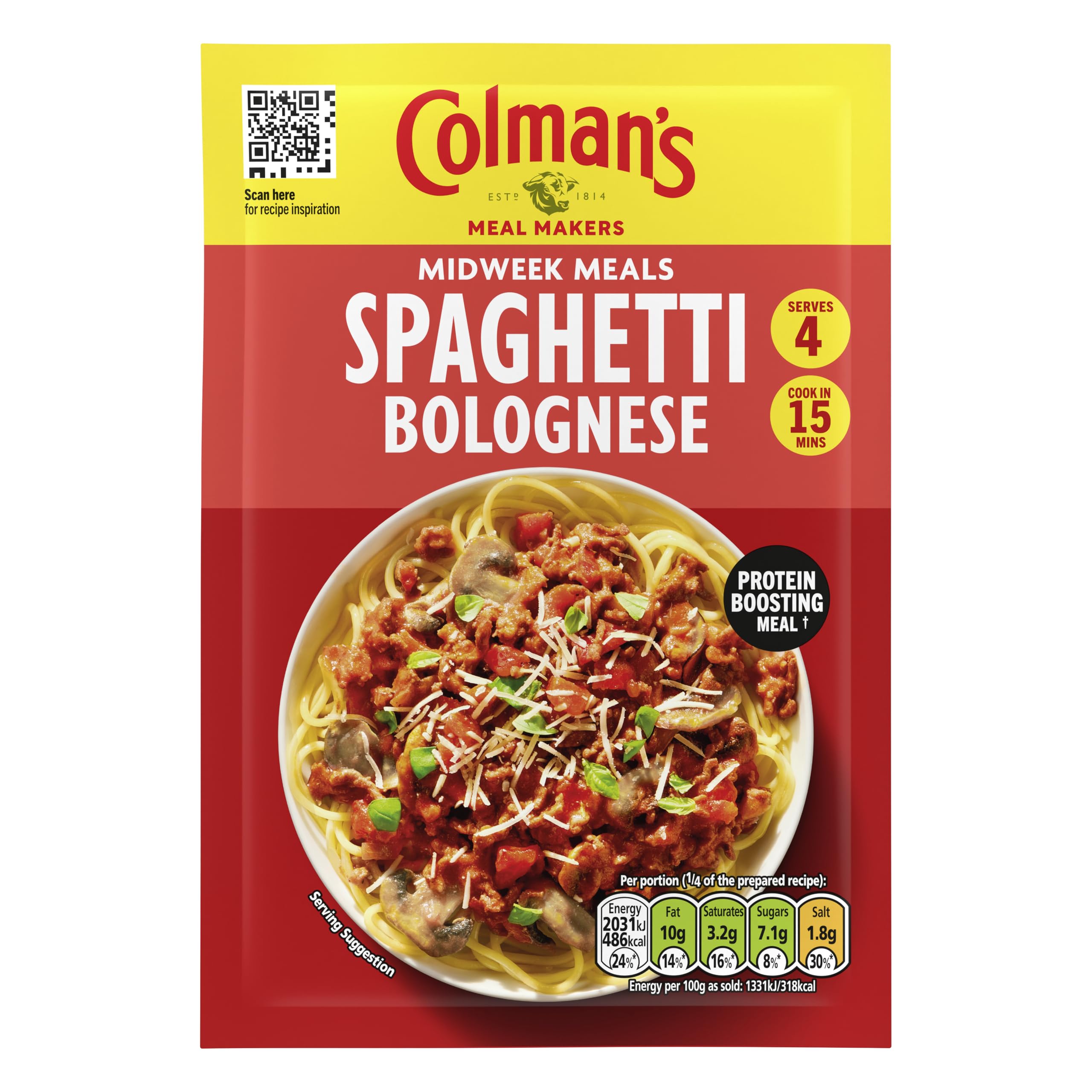 Colman's Midweek Meals Spaghetti Bolognese Meal Maker Sauce Mix | 16 Servings | 40g 1