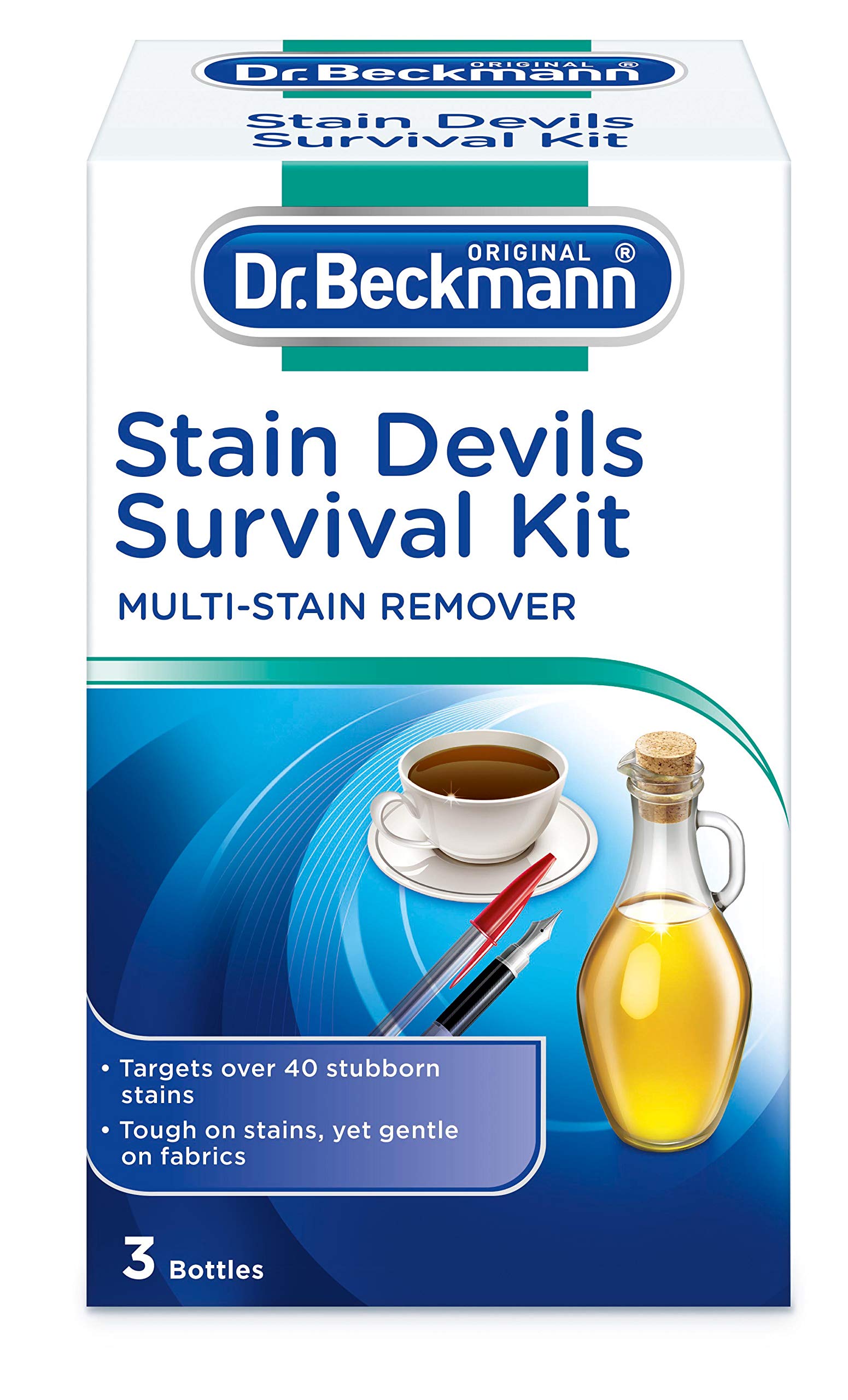 Dr. Beckmann Stain Devils Survival Kit - Removes Over 40 Stains | 2 x 50ml + 1 x 50g