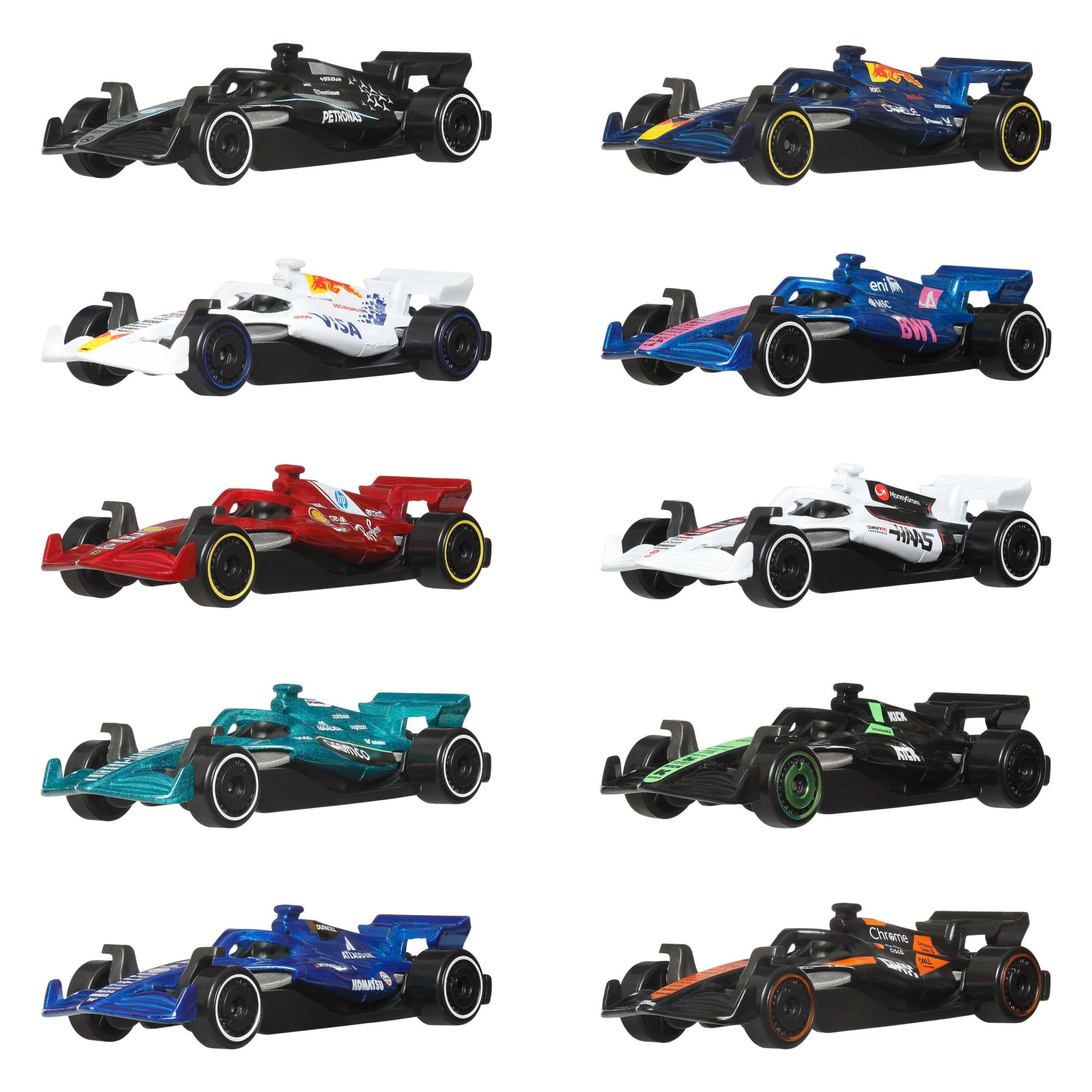 Hot Wheels Formula 1 2025 10-Pack - 1:64 Scale Die-Cast Cars | Unisex Children | Ages 3+