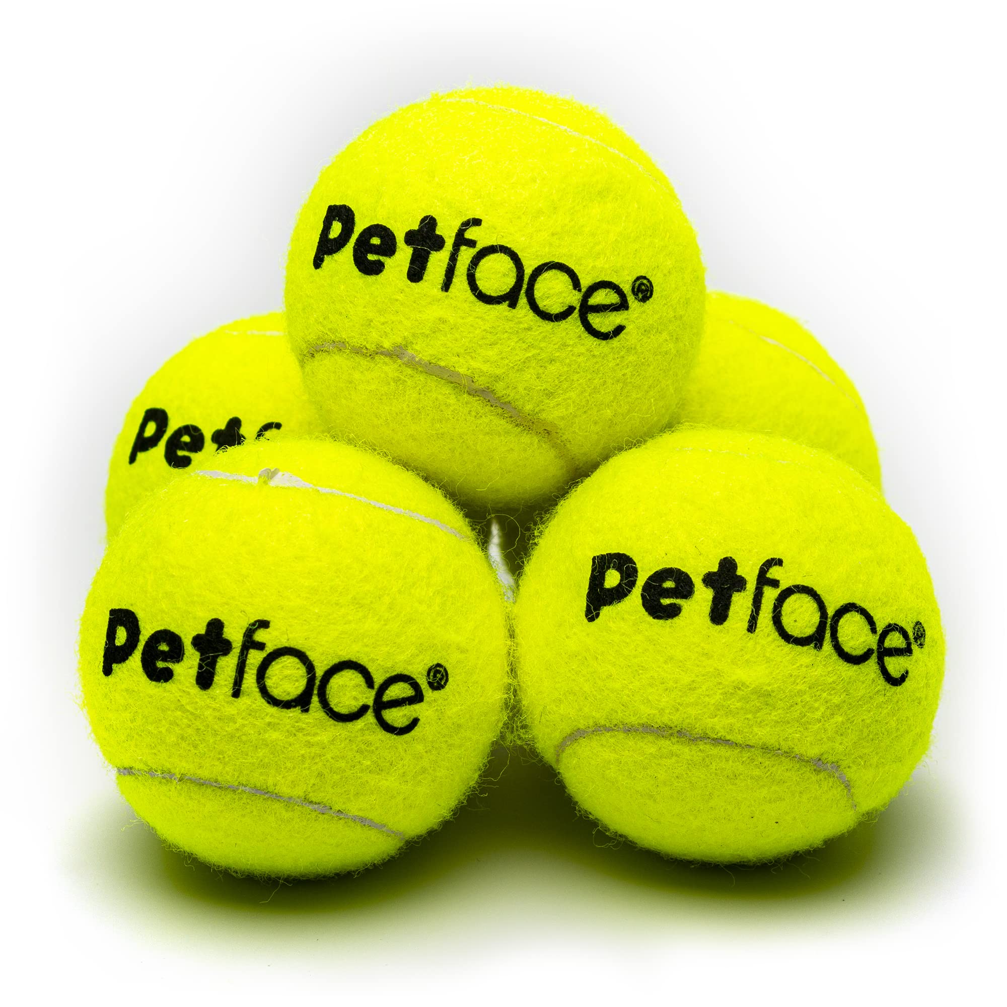 Petface Mini Super Tennis Balls for Dogs - 4.8 cm, Pack of 5 | Durable Rubber Fetch Toy 1