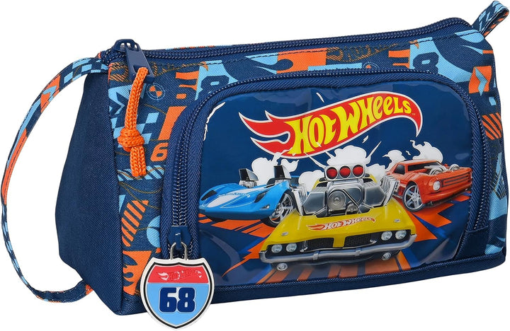 HOT WHEELS Speed Club Pencil Case with Foldable Pocket – Kids' Stationery Organizer