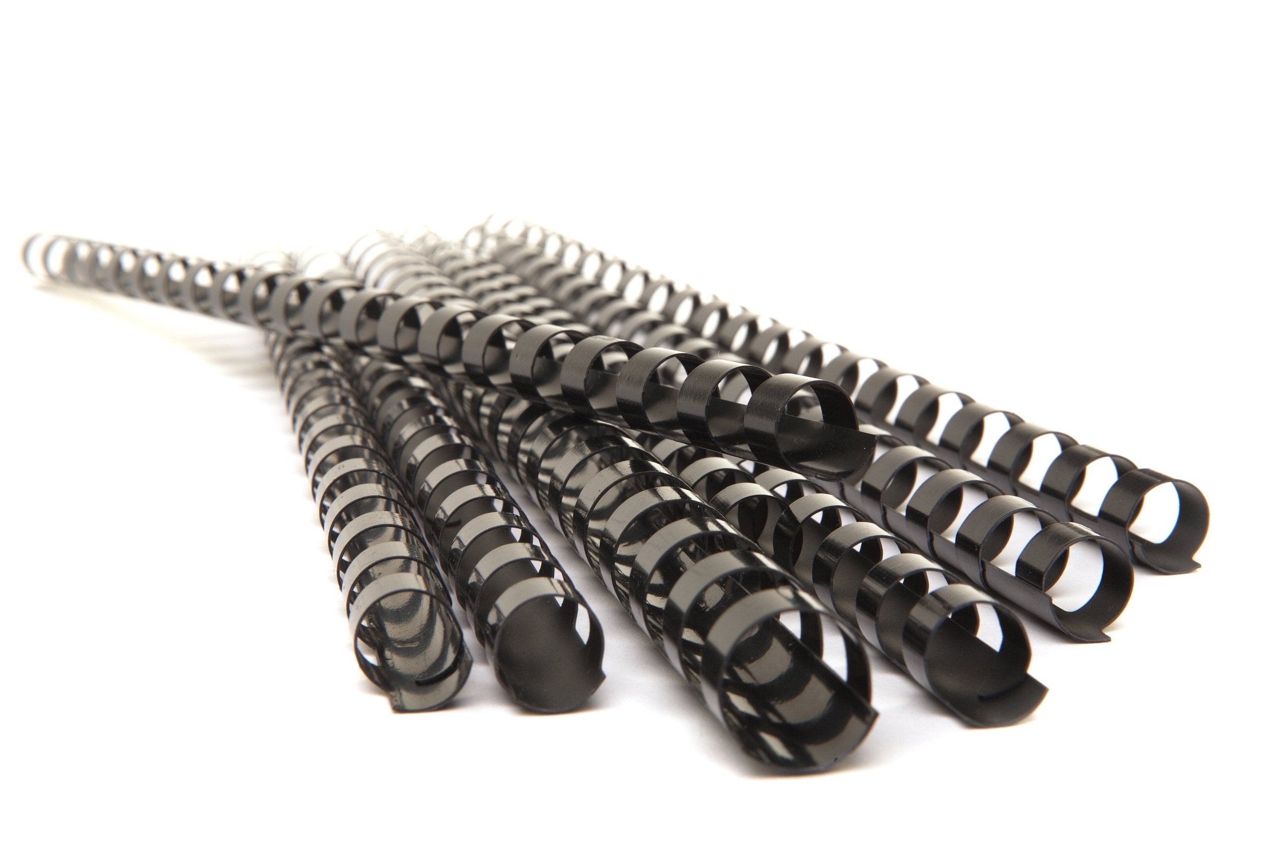 Pavo Binding Combs 8001477 - Assorted Sizes (8, 10, 12, 14mm) | 25 Pack Black PVC