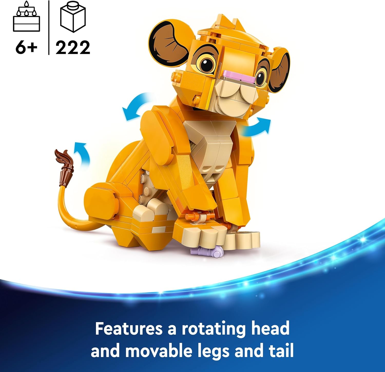 LEGO Disney Simba the Lion King Cub Building Toy - 222-Piece Playset for Ages 6+ 4