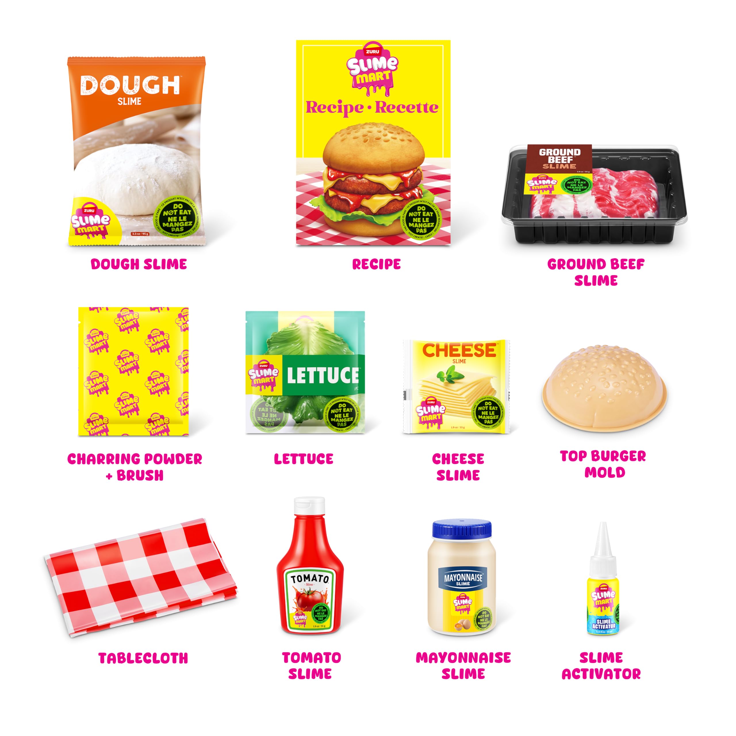 Slime Mart Small Basket by ZURU - Burger Slime Compound Kit for Kids 6+ 8